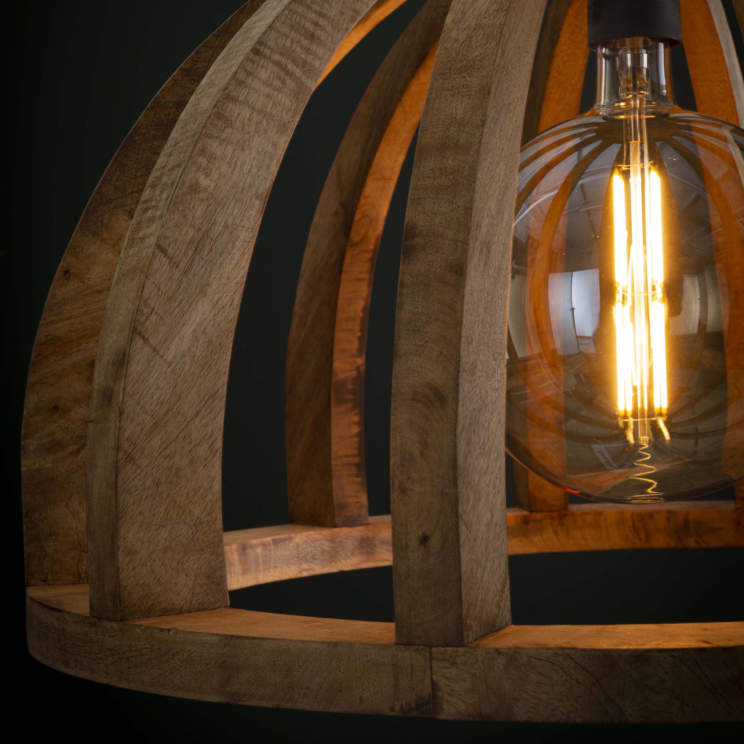 Lampada a sospensione Orba 1 luce Ø60 cm - Mango massiccio