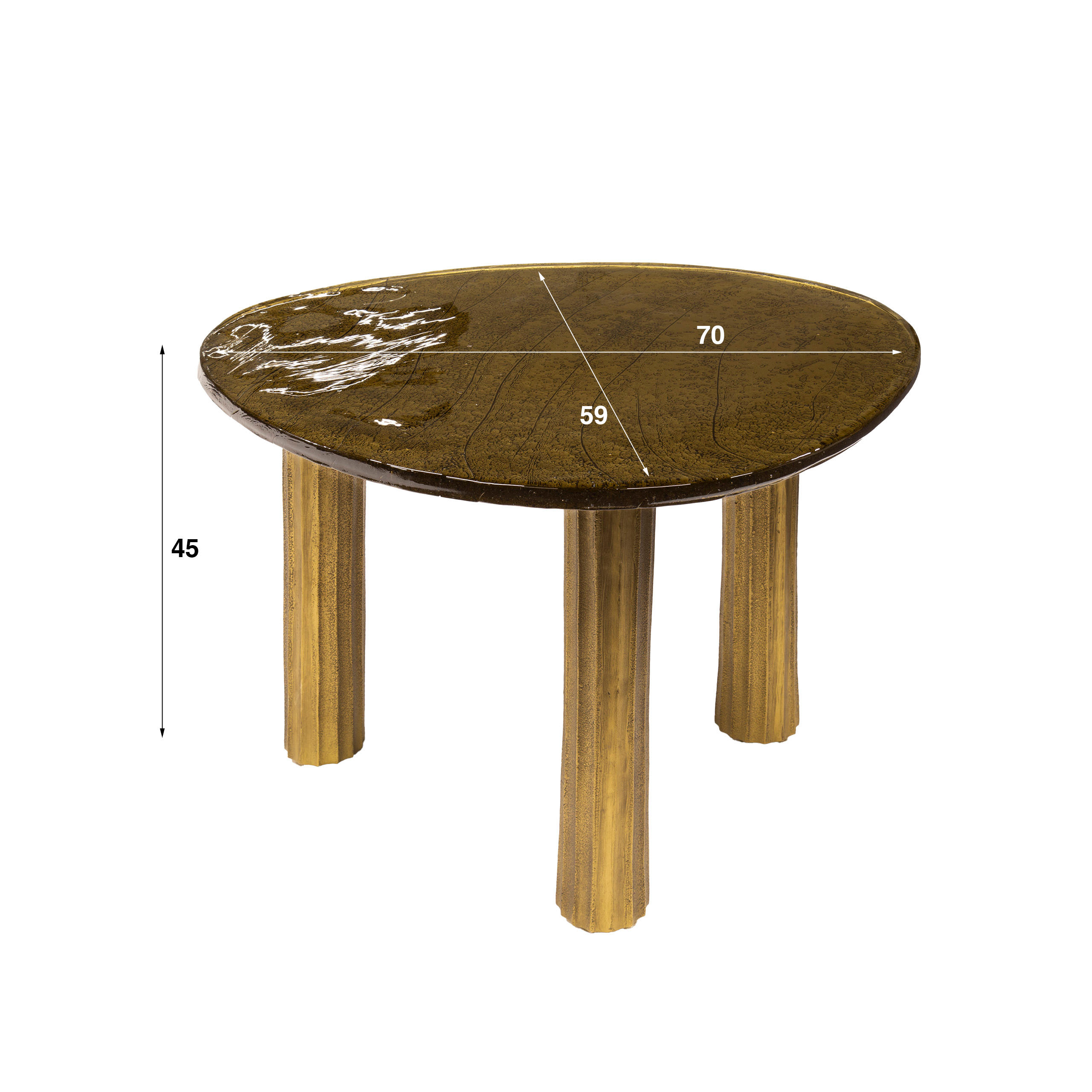 Tavolino Eclipse L - Oro antico