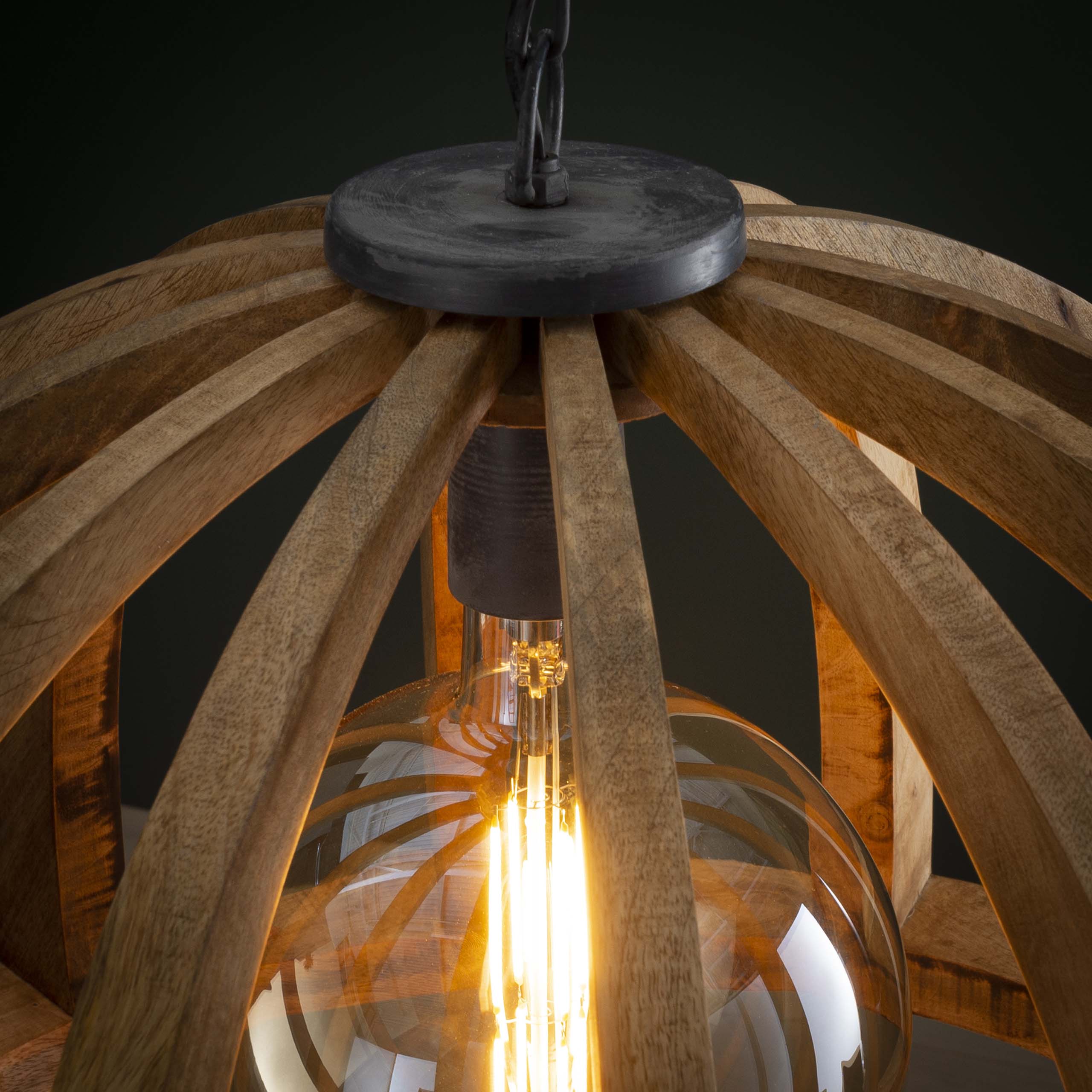 Lampada a sospensione Orba 1 luce Ø60 cm - Mango massiccio