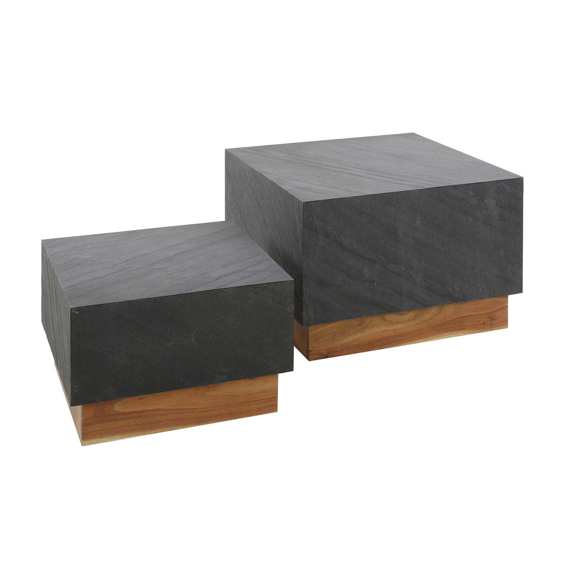 Tavolino Blox Slate set di 2 - Ardesia
