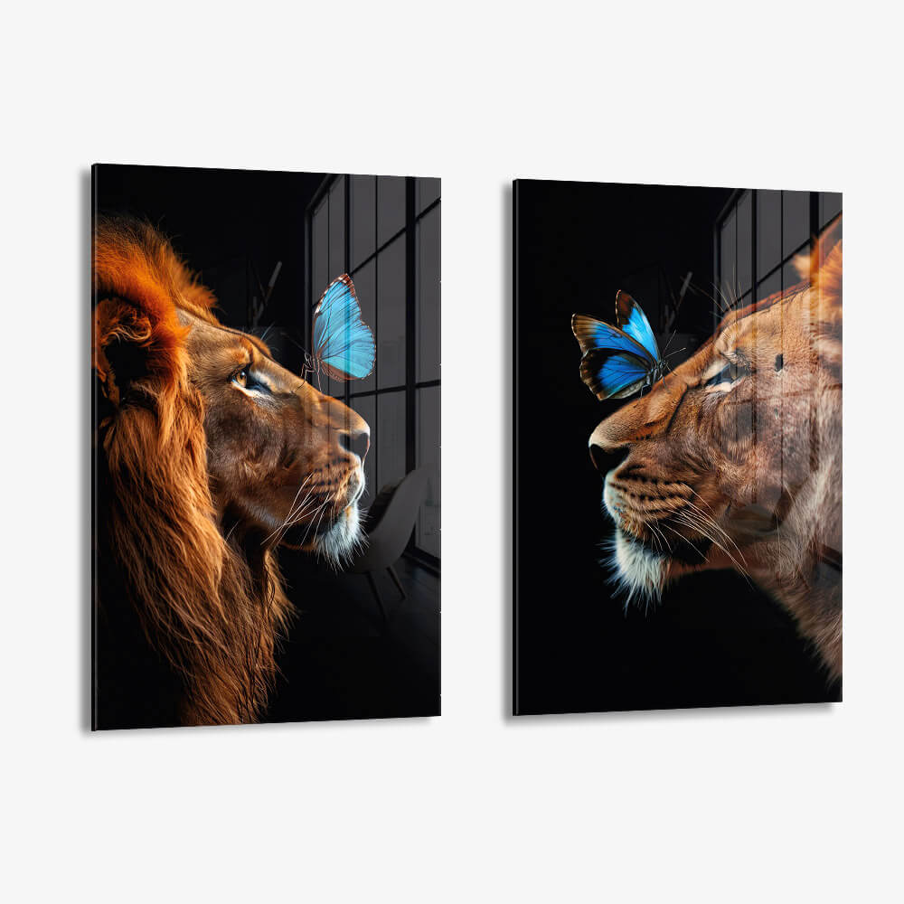 Bundle: "Butterfly Lions" (2x) – Glass