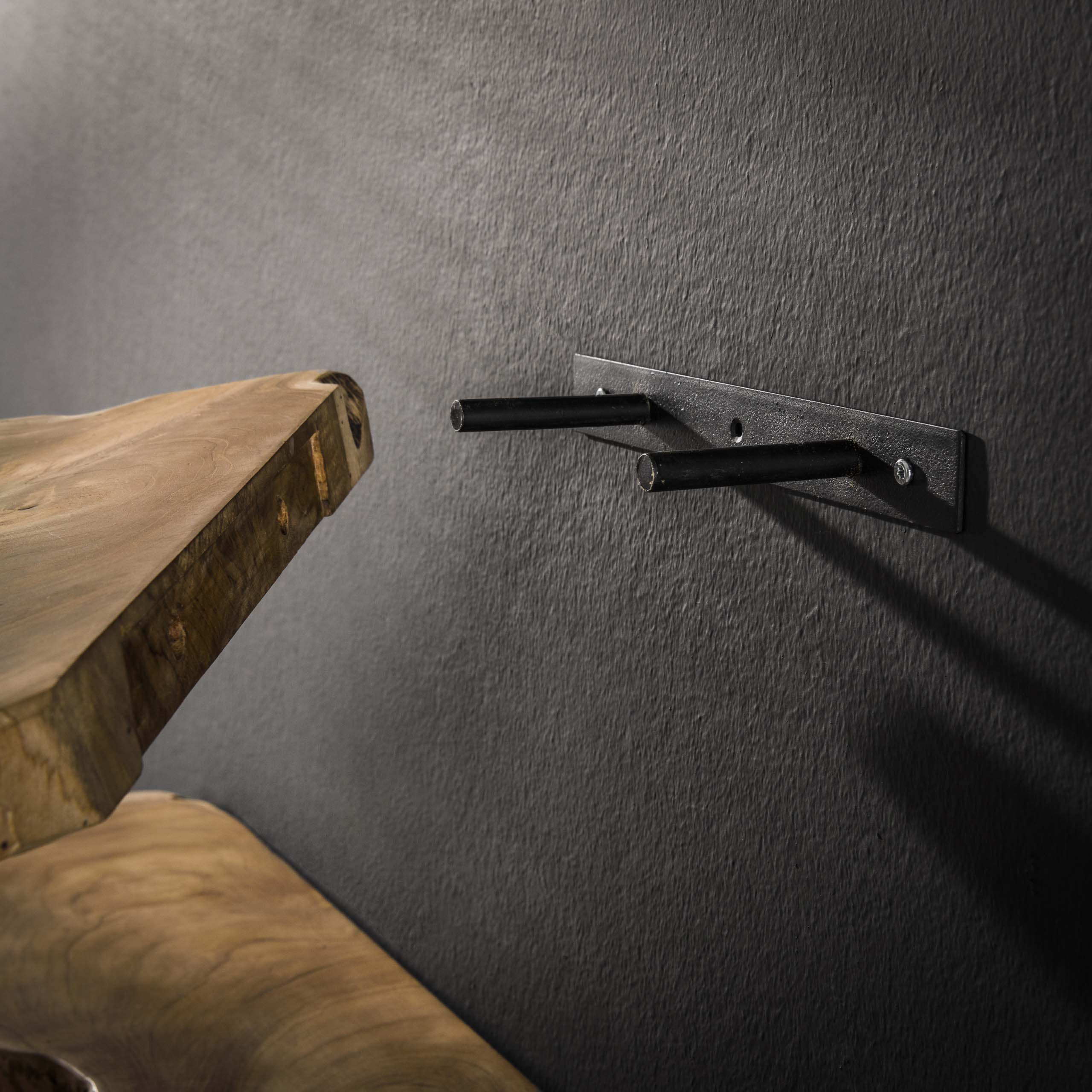 Wall shelf natural line set/3 / Solid recycled teak wood