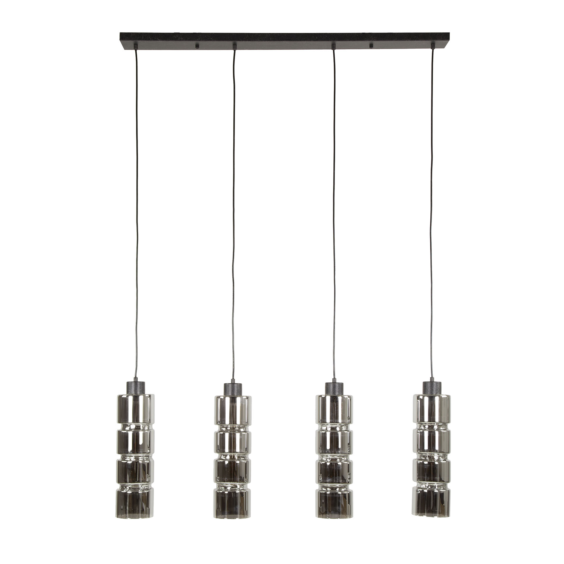 Lampada a sospensione in vetro cilindrico da 4 litri / Nero artico