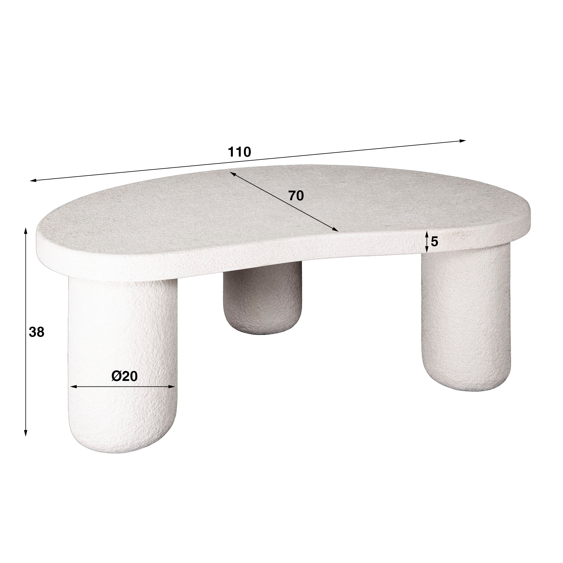 Tavolino XL Ciottolo organico / Marmo composito