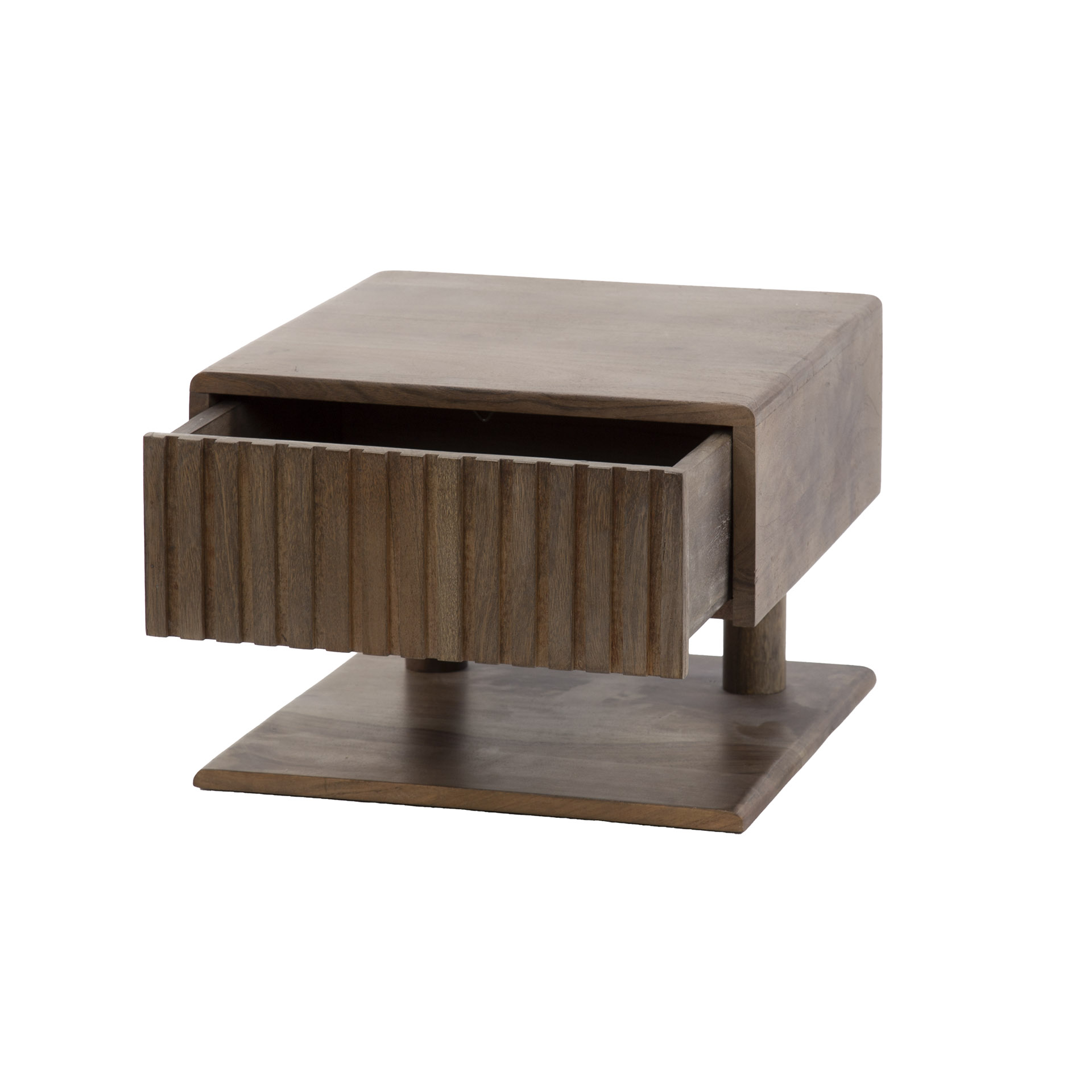 Comodino Carve Shelve sospeso - 1 cassetto - Marrone acacia