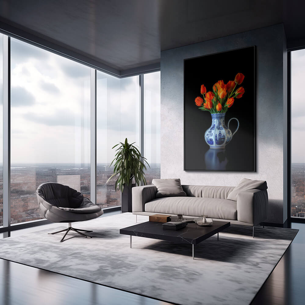 "Delft Blue & Dutch Tulips I"