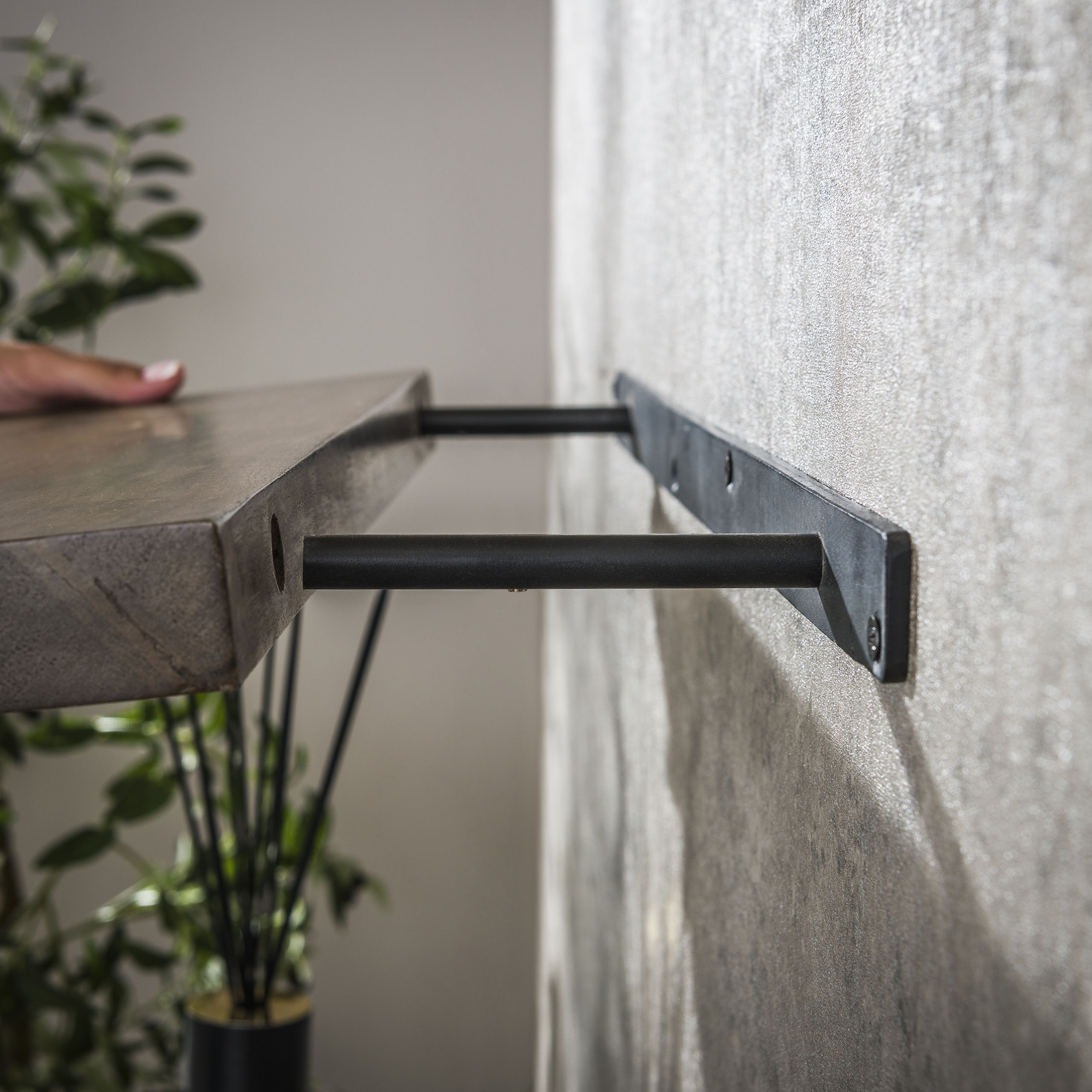 Mensola a muro Carve 90 cm - Acacia massiccia marrone