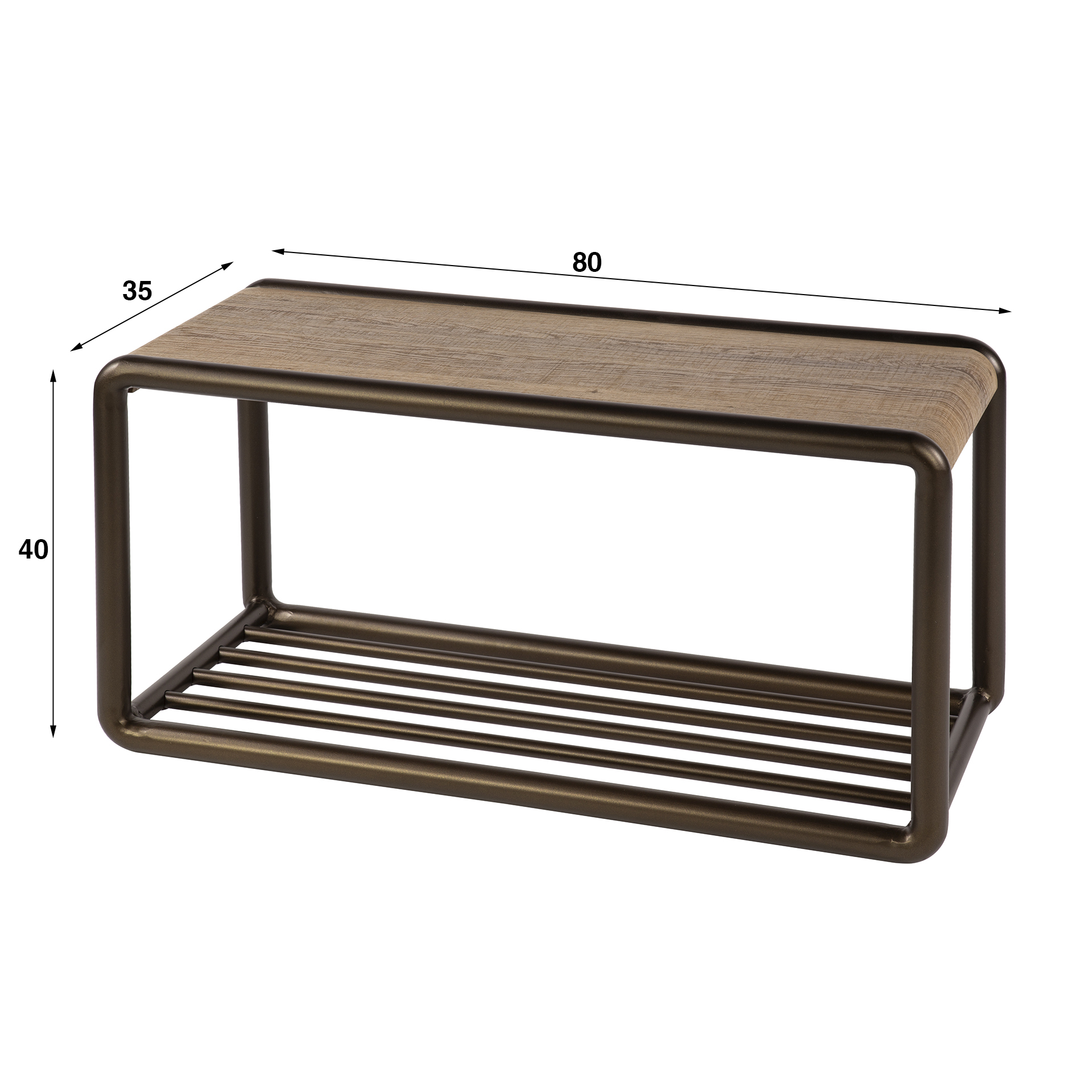 Shoe bench Luno Drift brown - storage bench