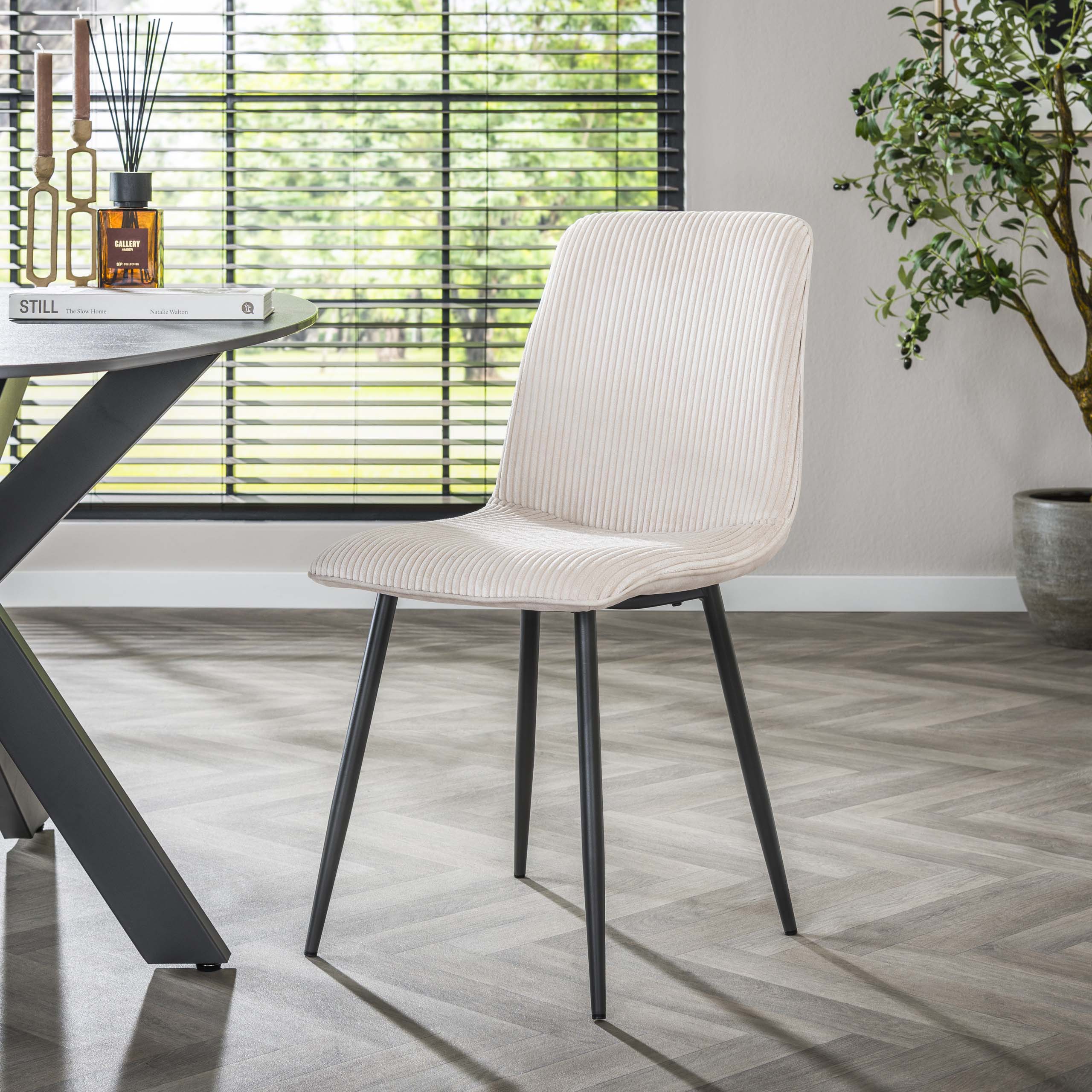 Sedia Rib VPE4 / Rock Bianco sporco