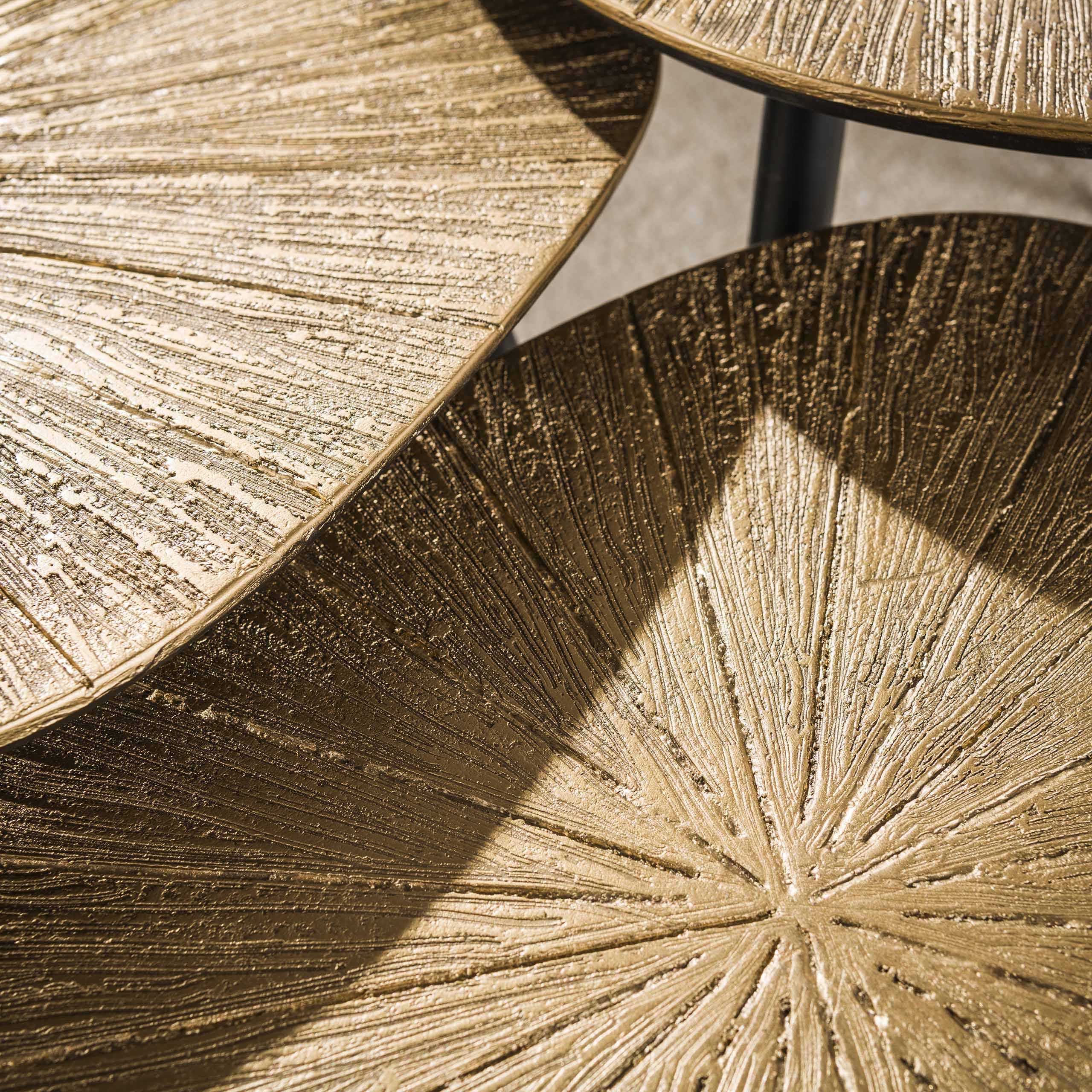 Tavolino Ray Organic - Set di 2 - Oro antico