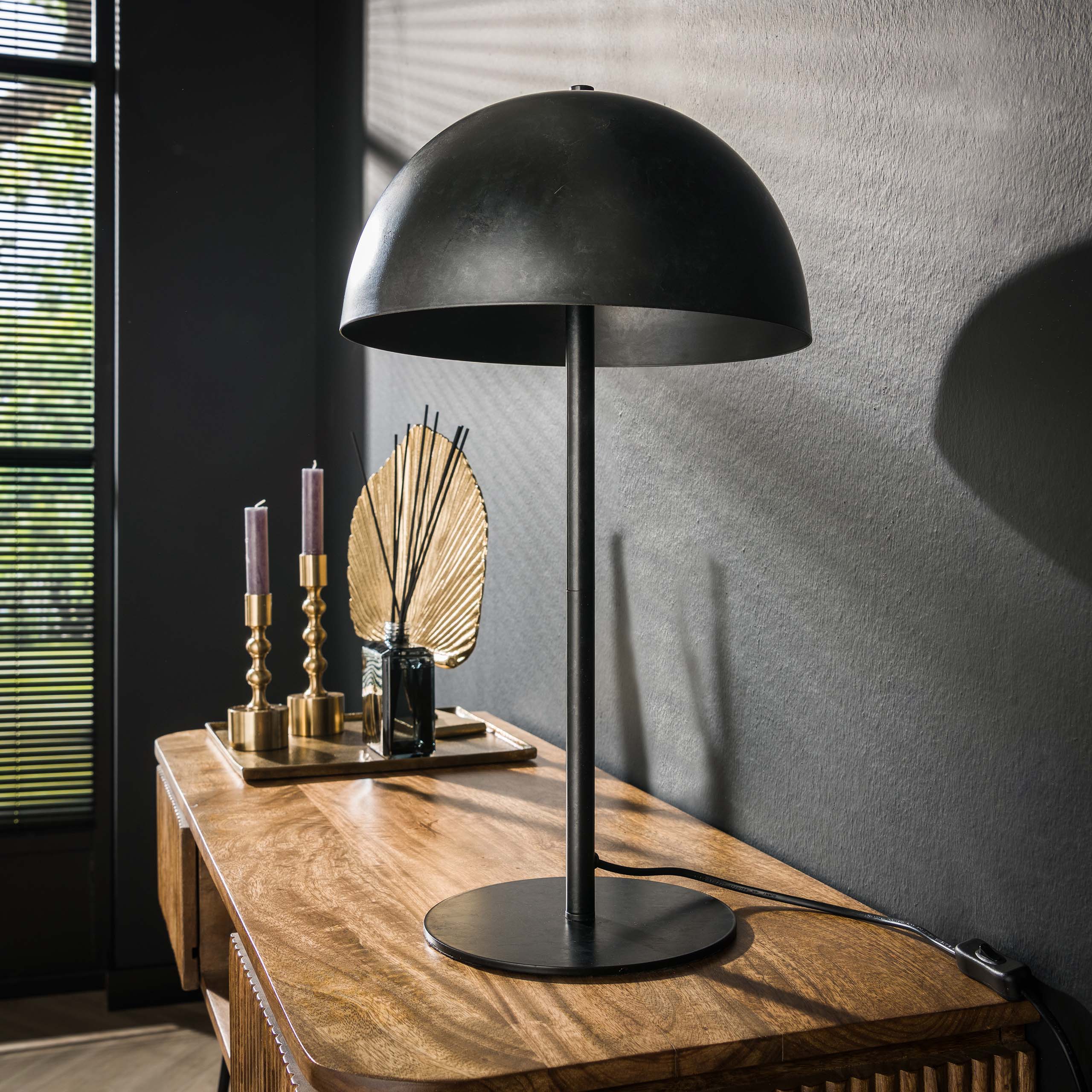 Table lamp 2L shield metal / Charcoal