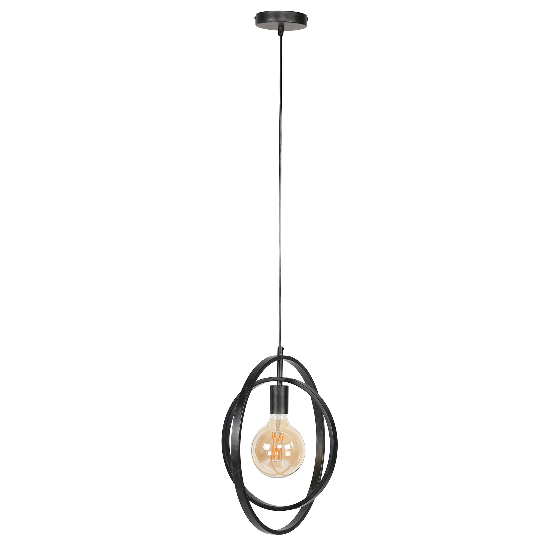 Lampada a sospensione Turn Around 1 luce - Carbone