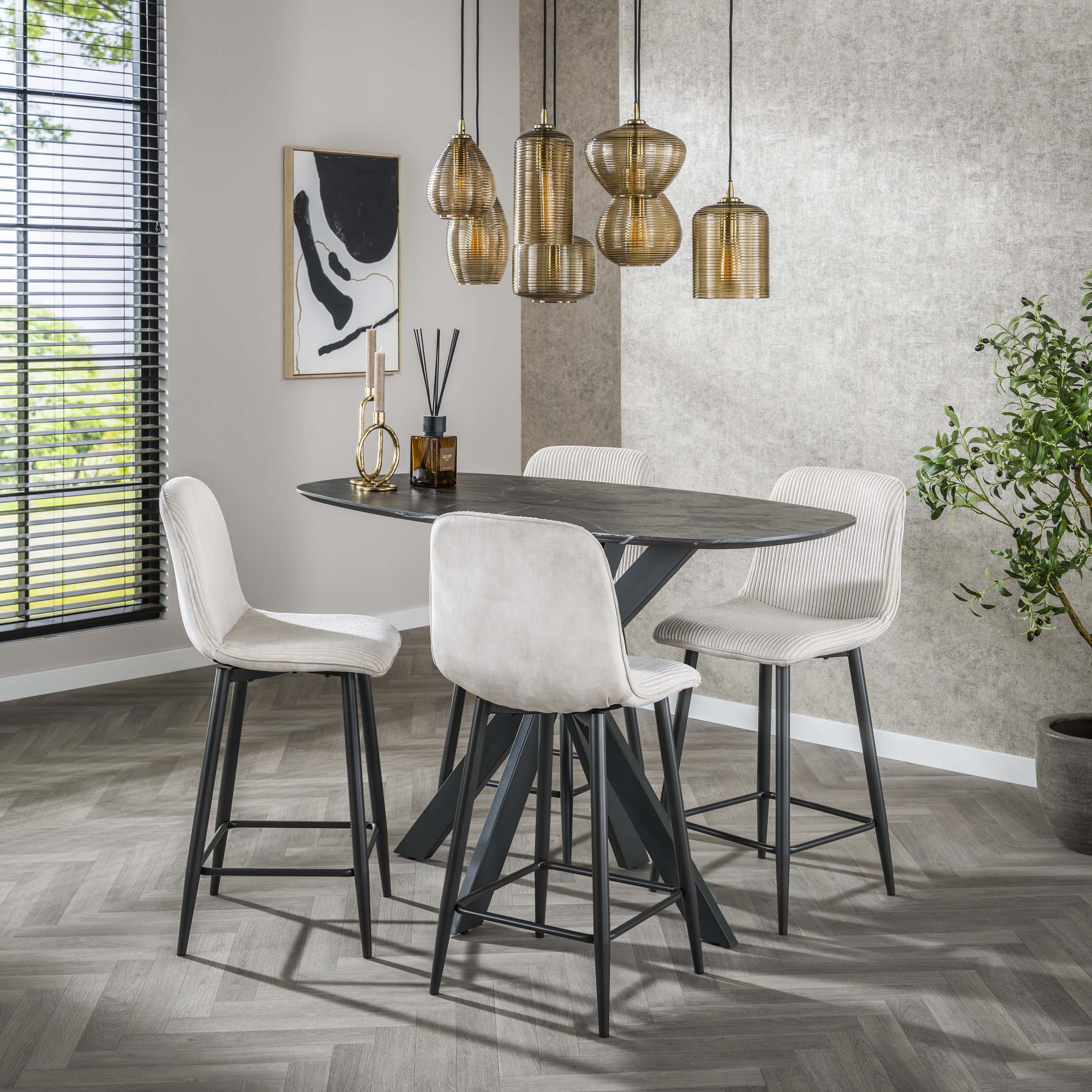 Bar chair Rib VPE2 / Rock Off-white