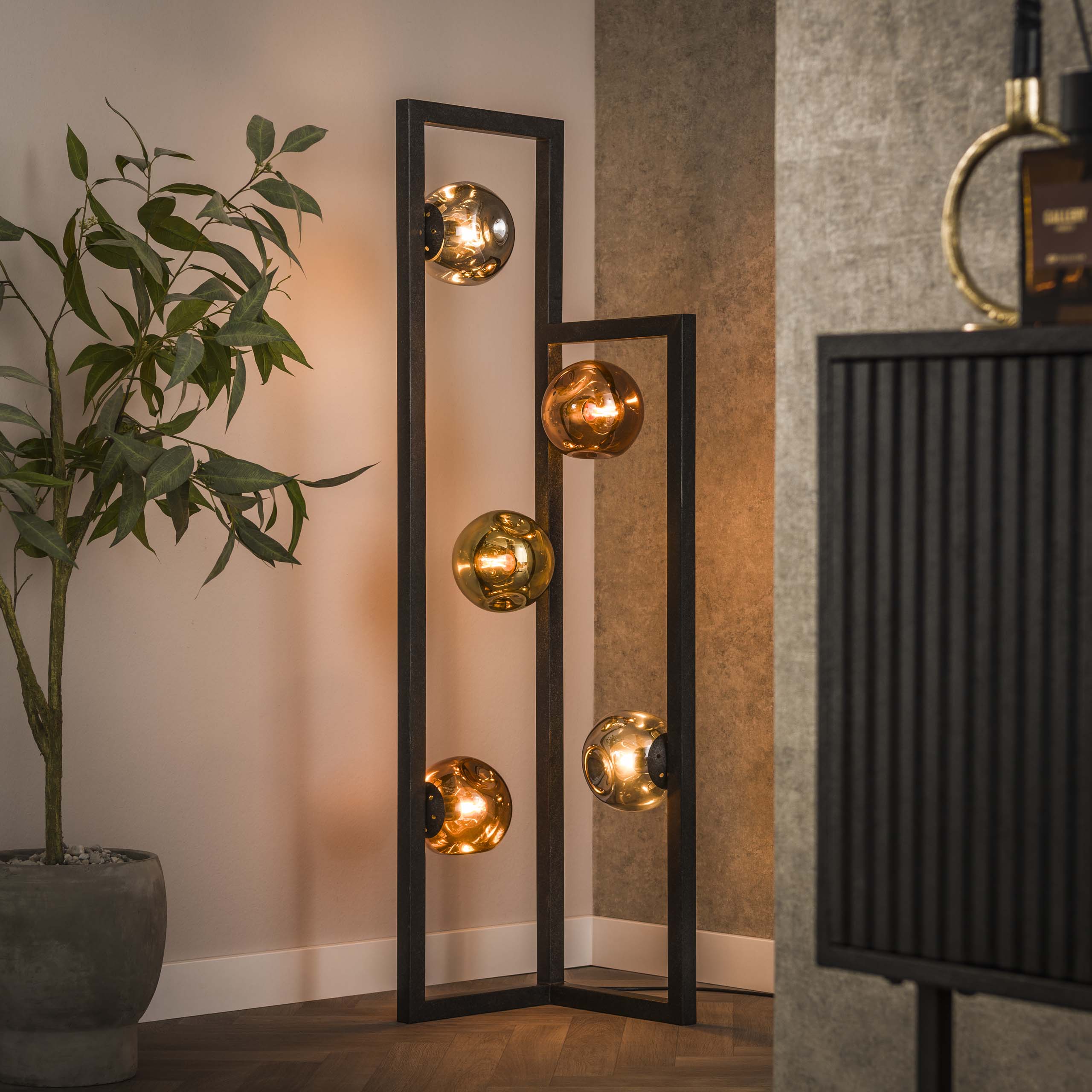 Lampada da terra Stellar 5 luci Artic nero