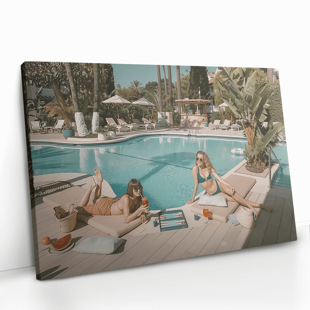 "By the pool"