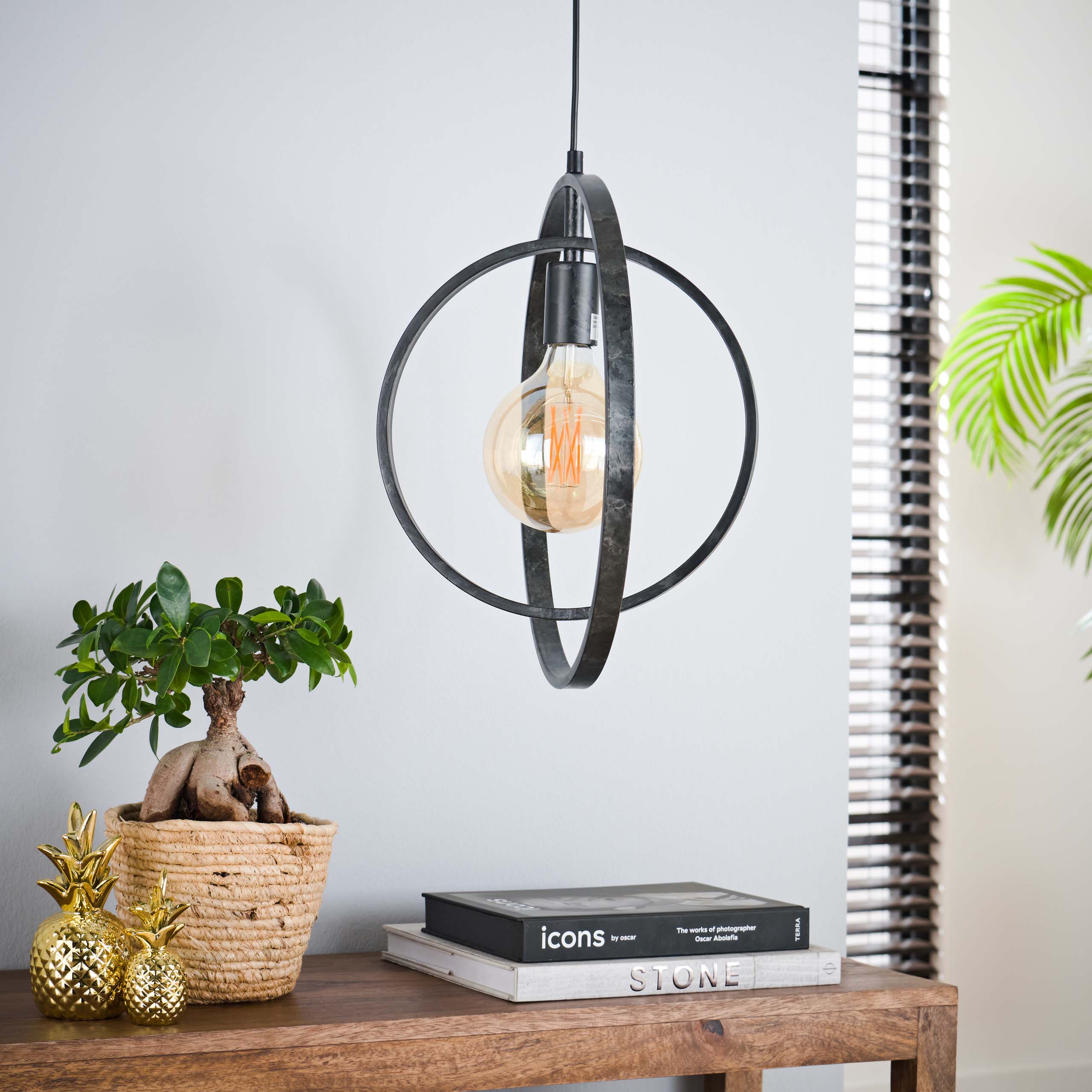 Lampada a sospensione Turn Around 1 luce - Carbone