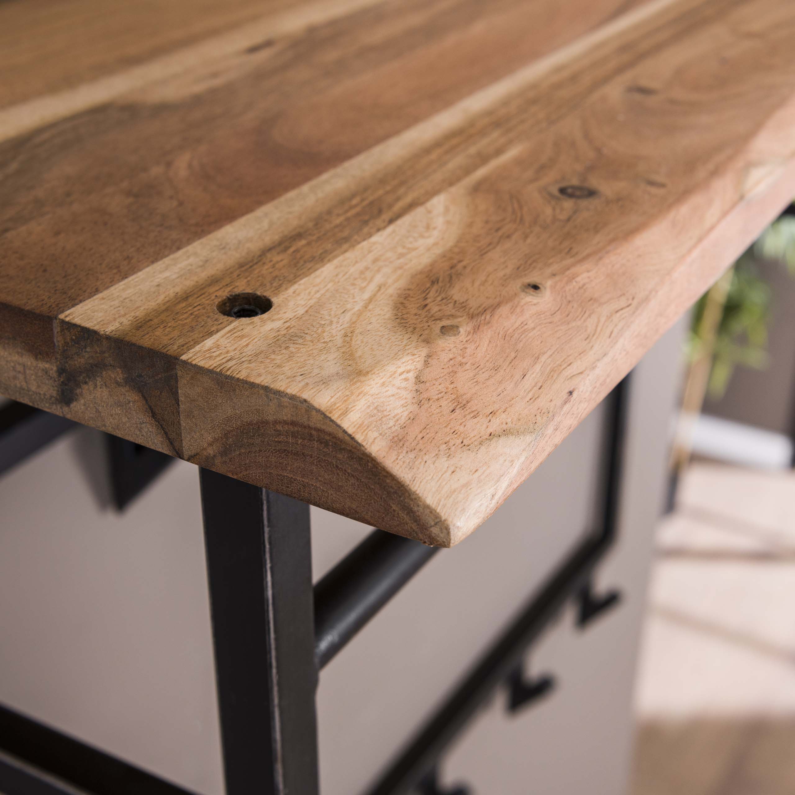 Appendiabiti bordo alto 12 ganci mensola per cappelli / Massello di acacia naturale