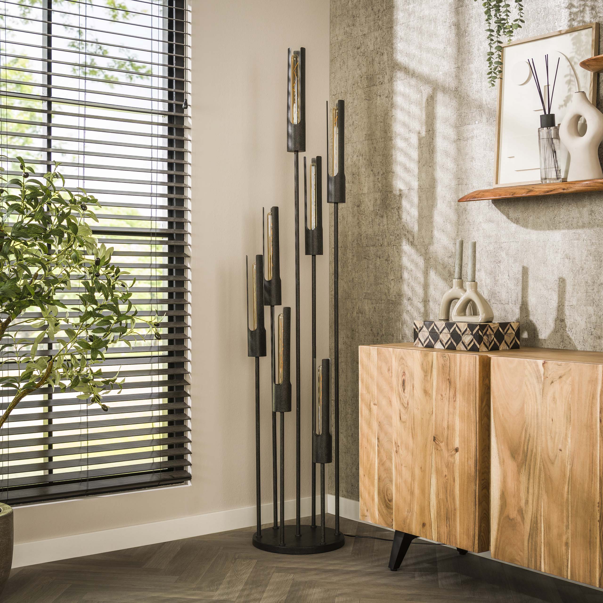 Floor lamp 7L stepped tube / Artic black