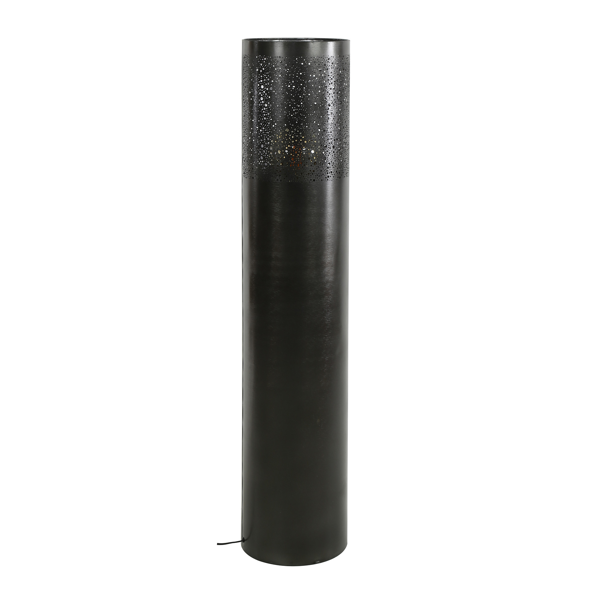 Lampada da terra Cilindro Glow 1 luce 120 cm - Nichel nero