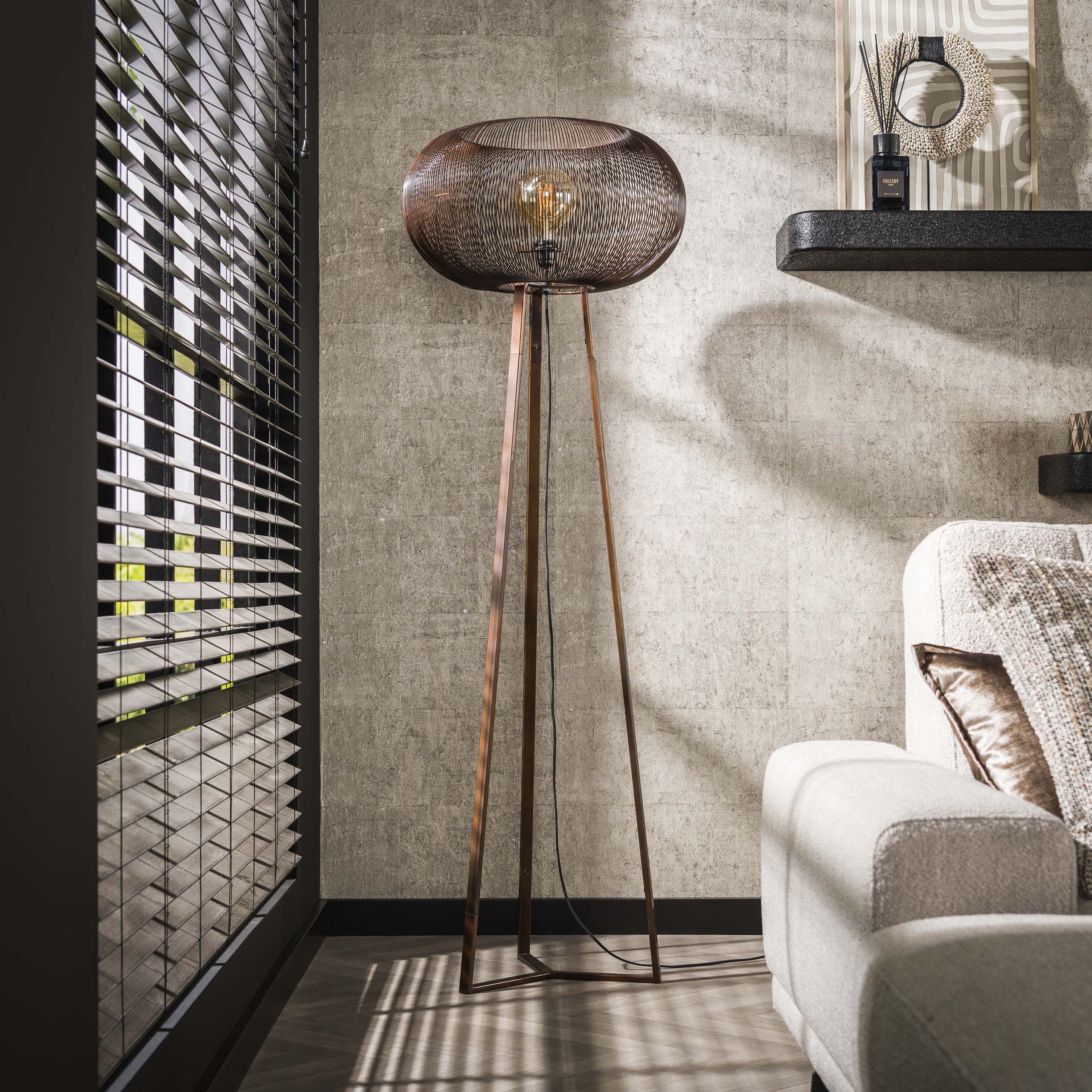 Lampada da terra Copper Twist 1 luce - Nichel nero