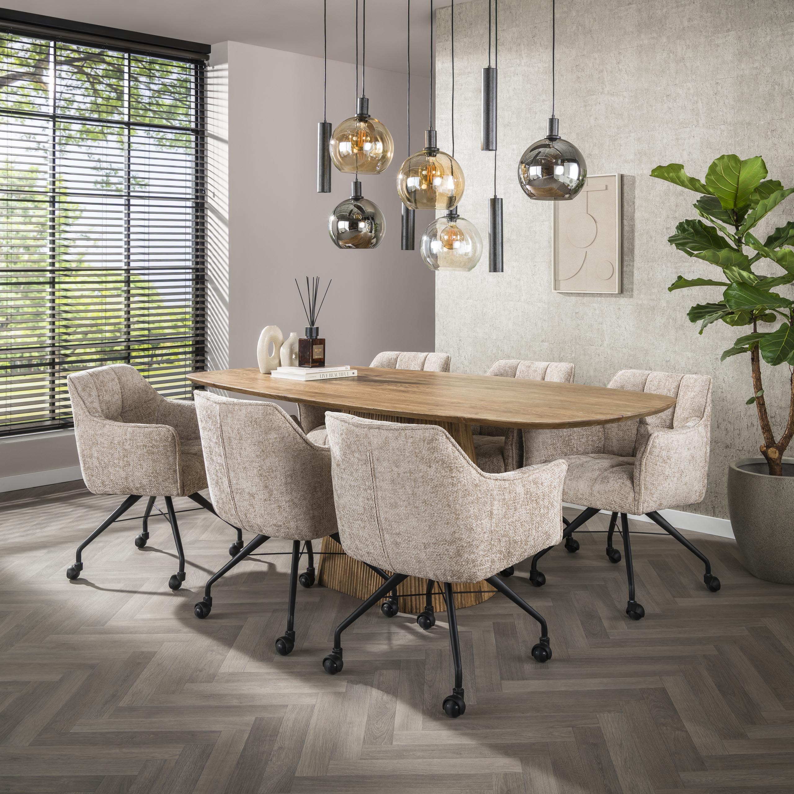 Poltrona con ruote Raster - per 2 - Hoven sabbia