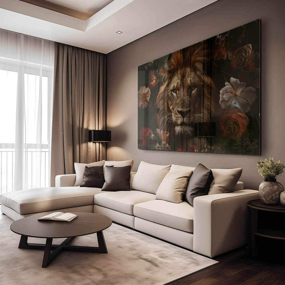 Lion in Flowers – Vetro