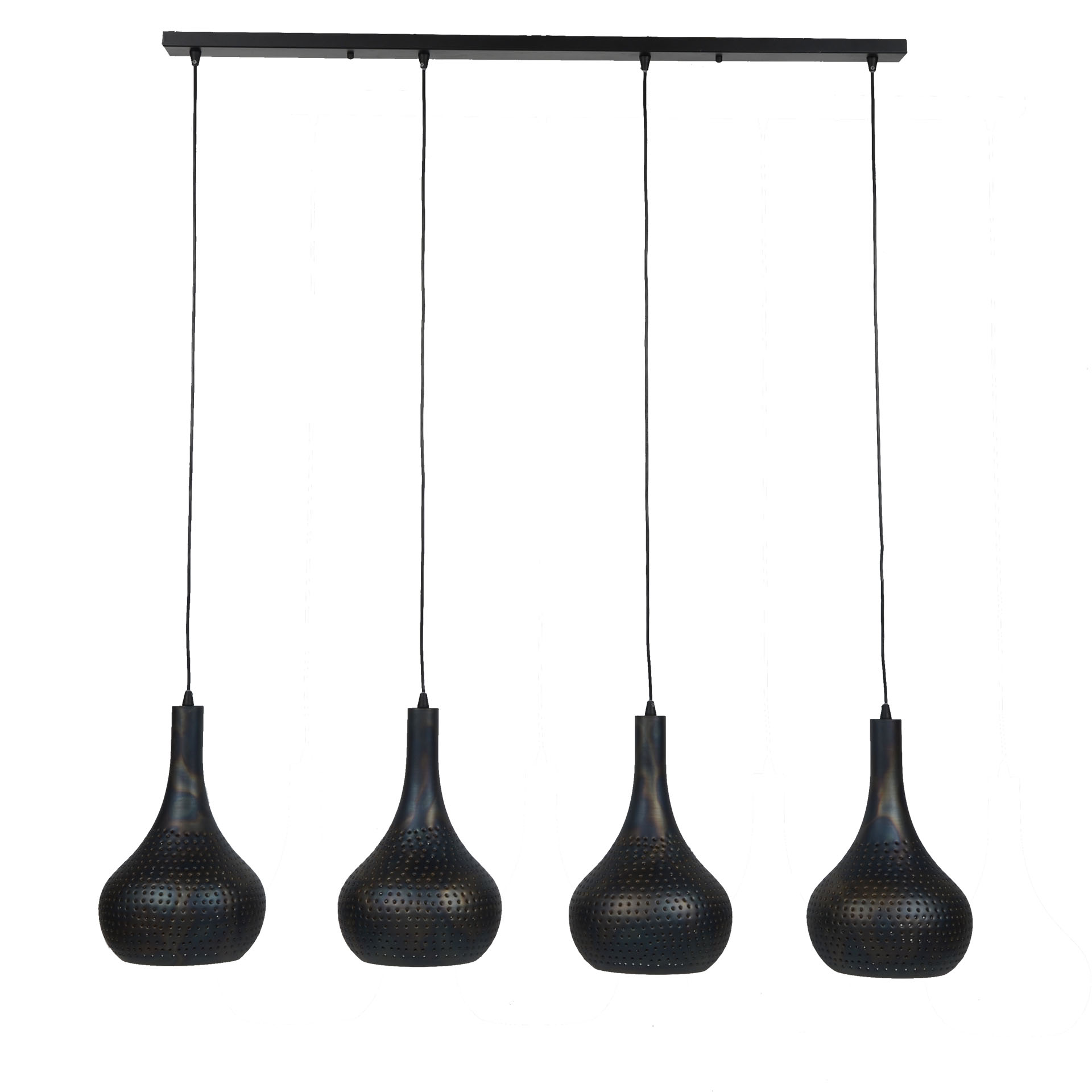 Hanging lamp 4L punch cone / Black brown