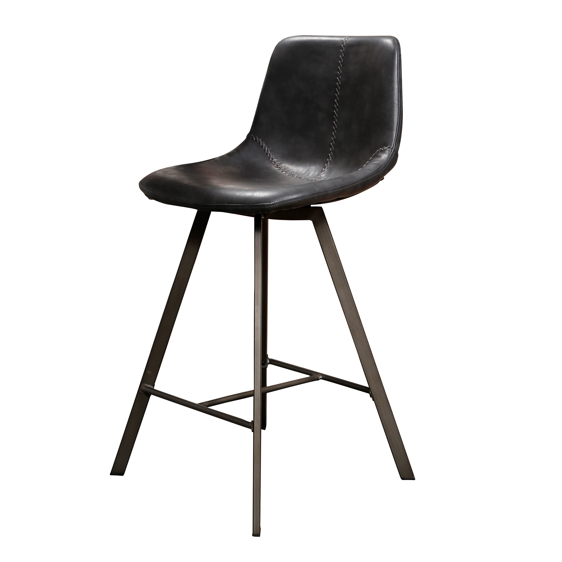 Bar chair Zig-Zag - packed per 4 - Saddle PU black