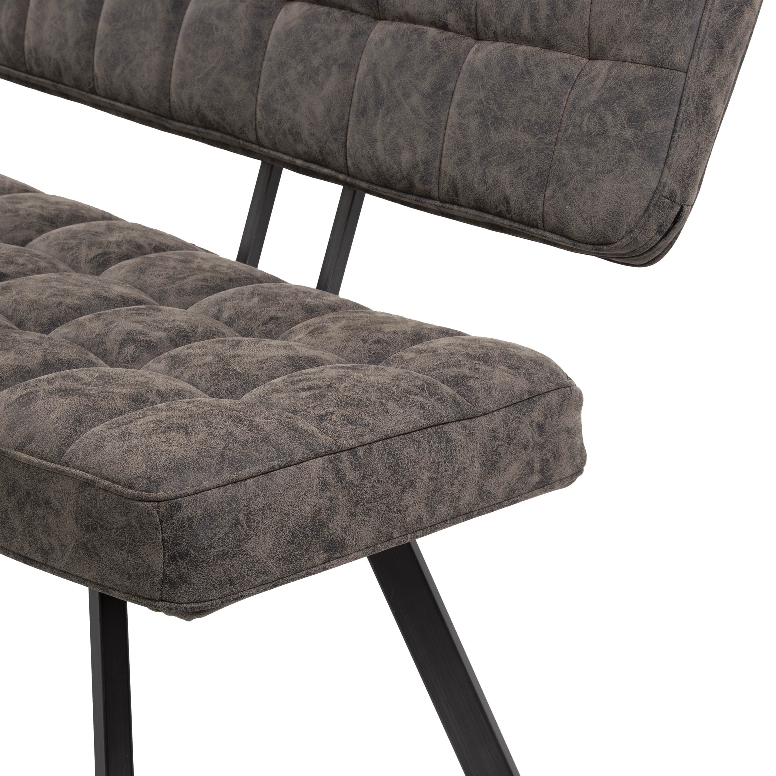 Dining room sofa 180 cm - Wax PU dark brown