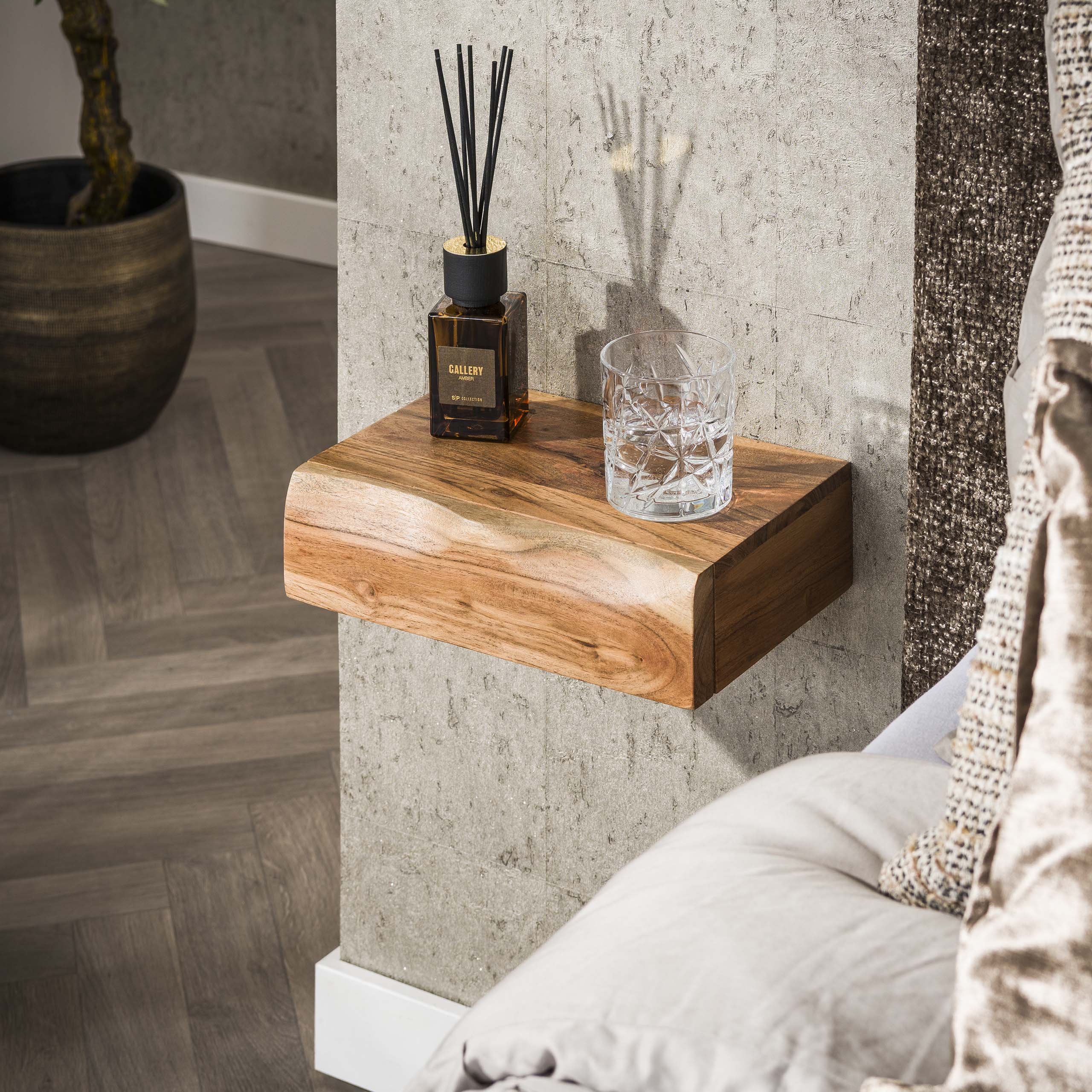 Comodino Tree XS 1 cassetto - set di 2 - Acacia massiccia