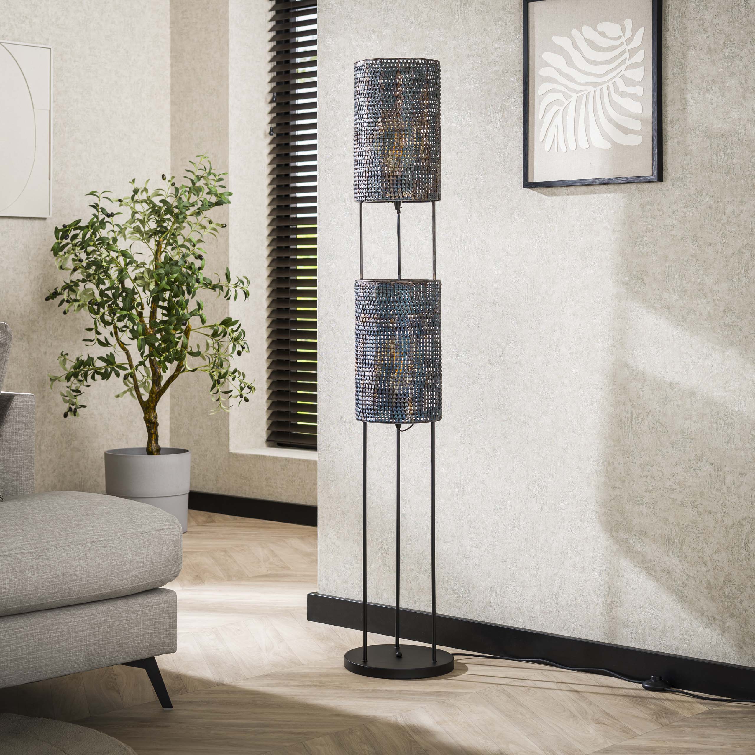 Floor lamp 2L Cylinder Mesh