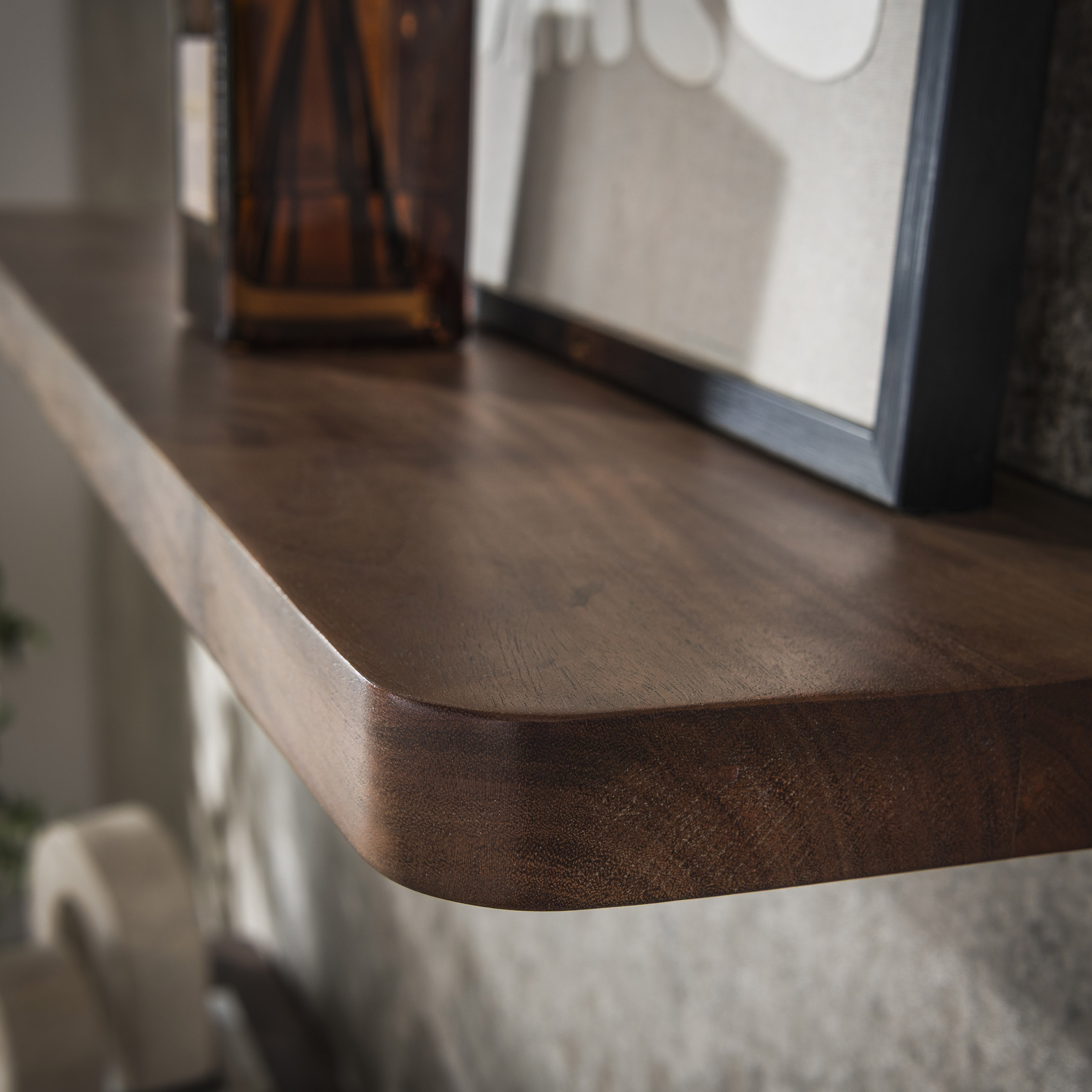 Mensola a muro Carve 60 cm - Acacia massiccia marrone