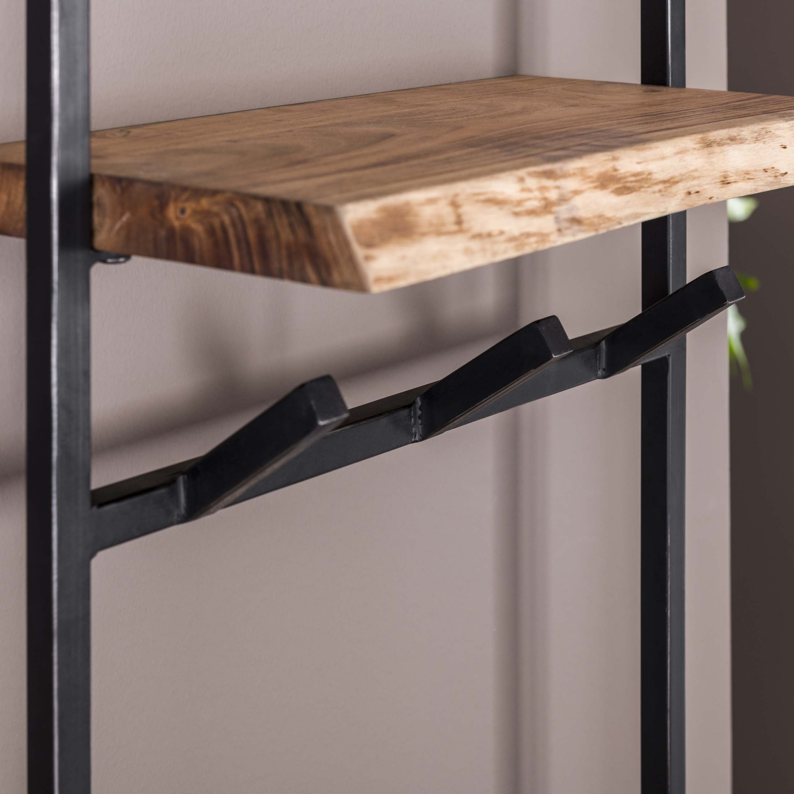 Appendiabiti Air Solid alto - 6 ganci - Acacia massiccia