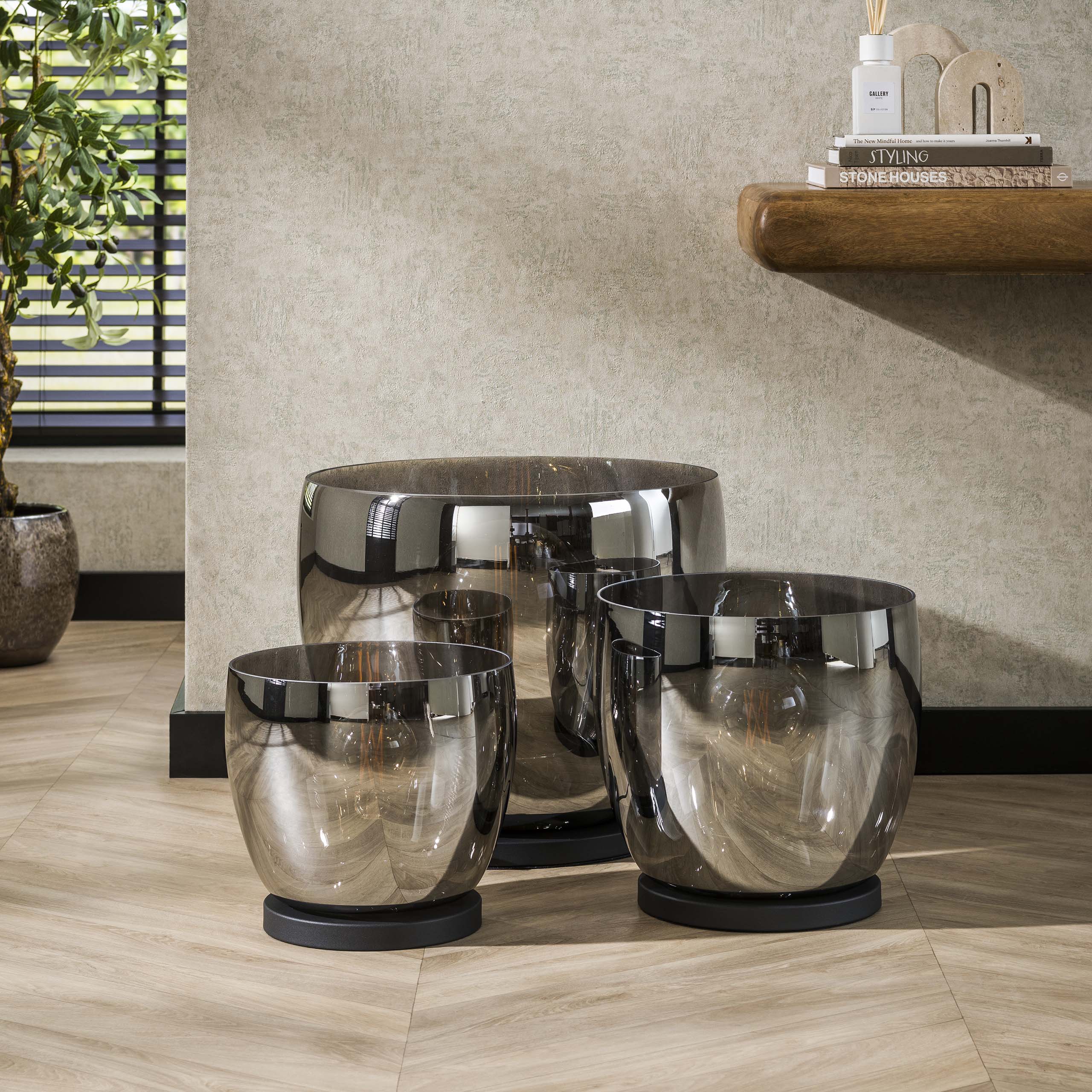 Lampada da terra UP XXL a 1 luce - Vetro grigio fumo