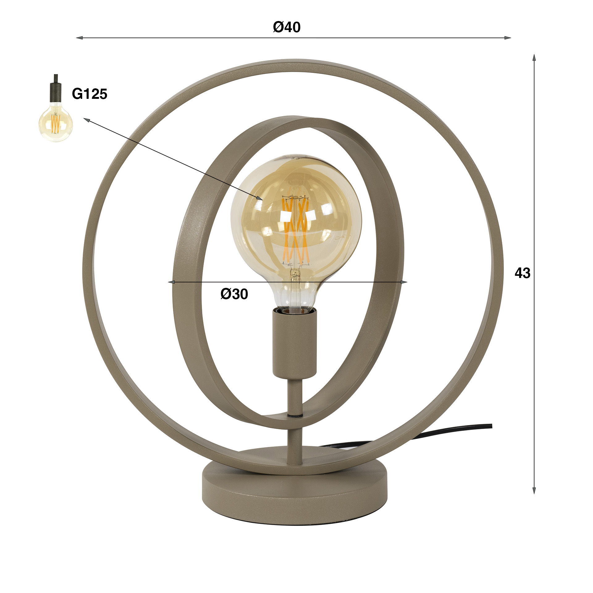 Table lamp Turn Around 1-light - beige