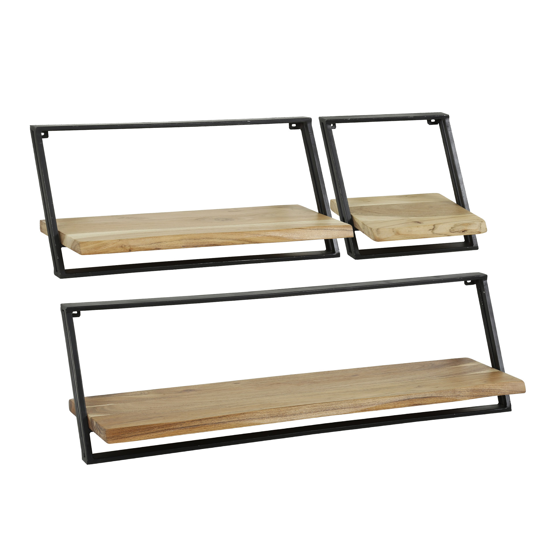 Wall shelf Lean set of 3 - Solid acacia