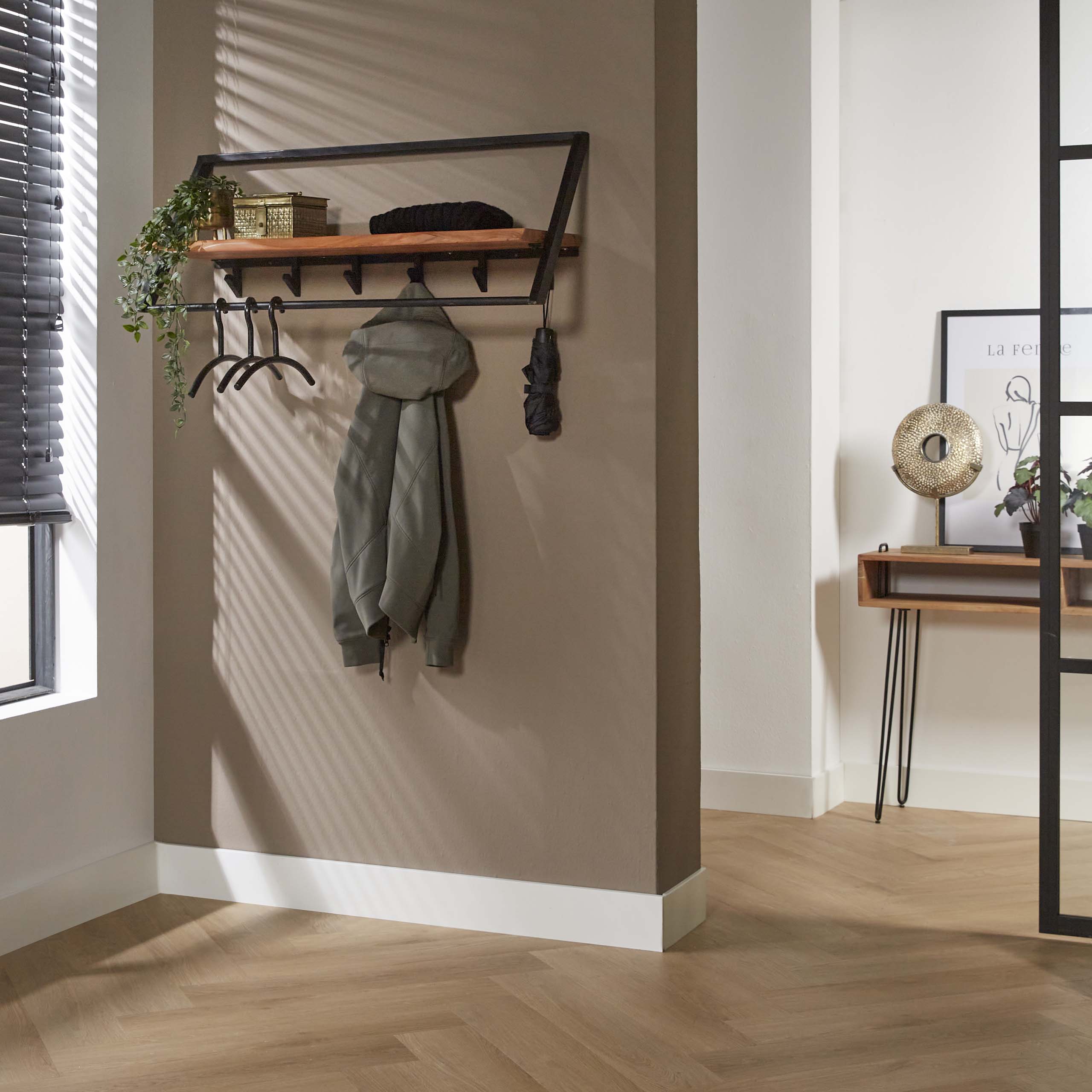 Appendiabiti Lean - 6 ganci - Acacia massiccia