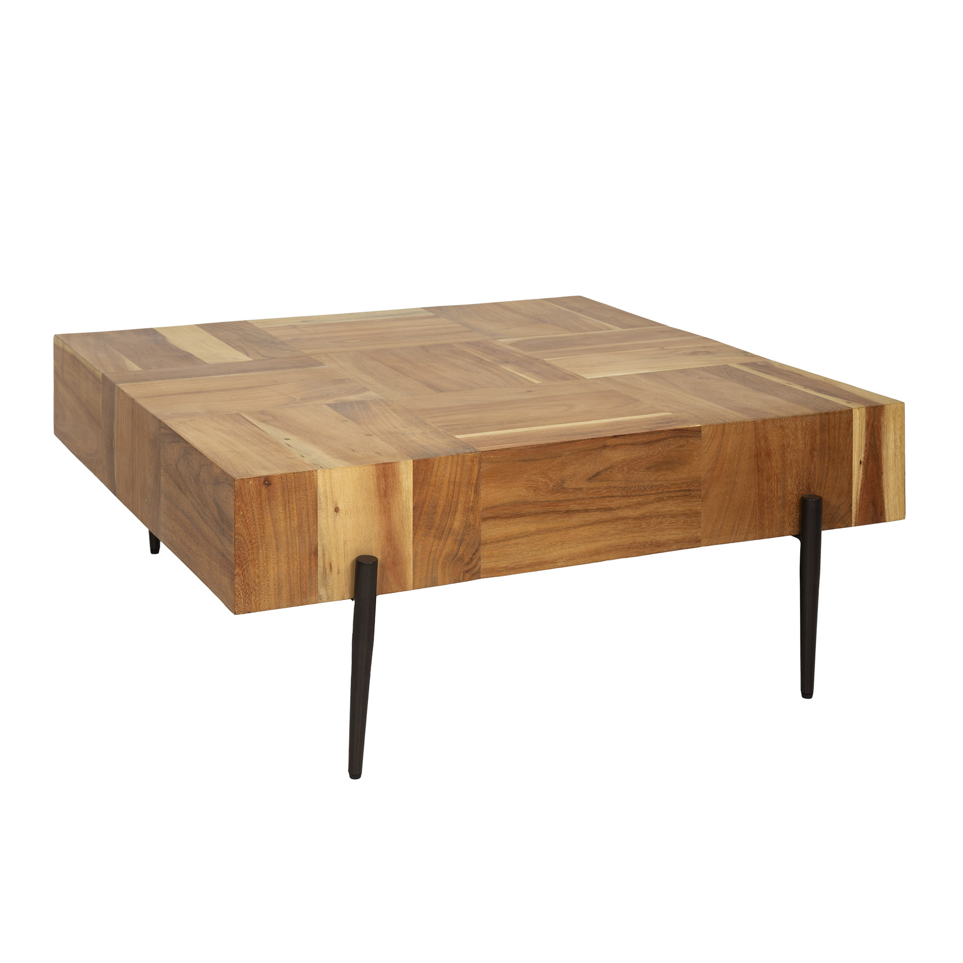 Tavolino Blocks 90x90 - Massello di acacia naturale