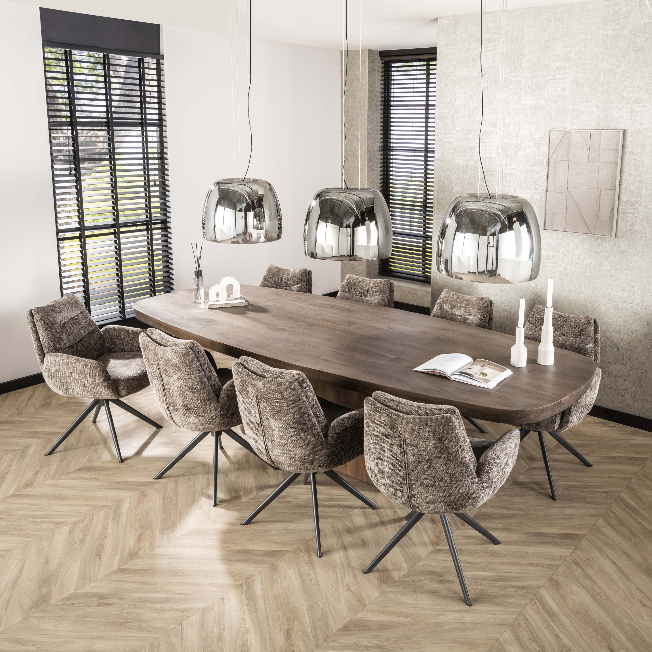 Poltrona Lounge girevole - set di 2 - Hoven tortora