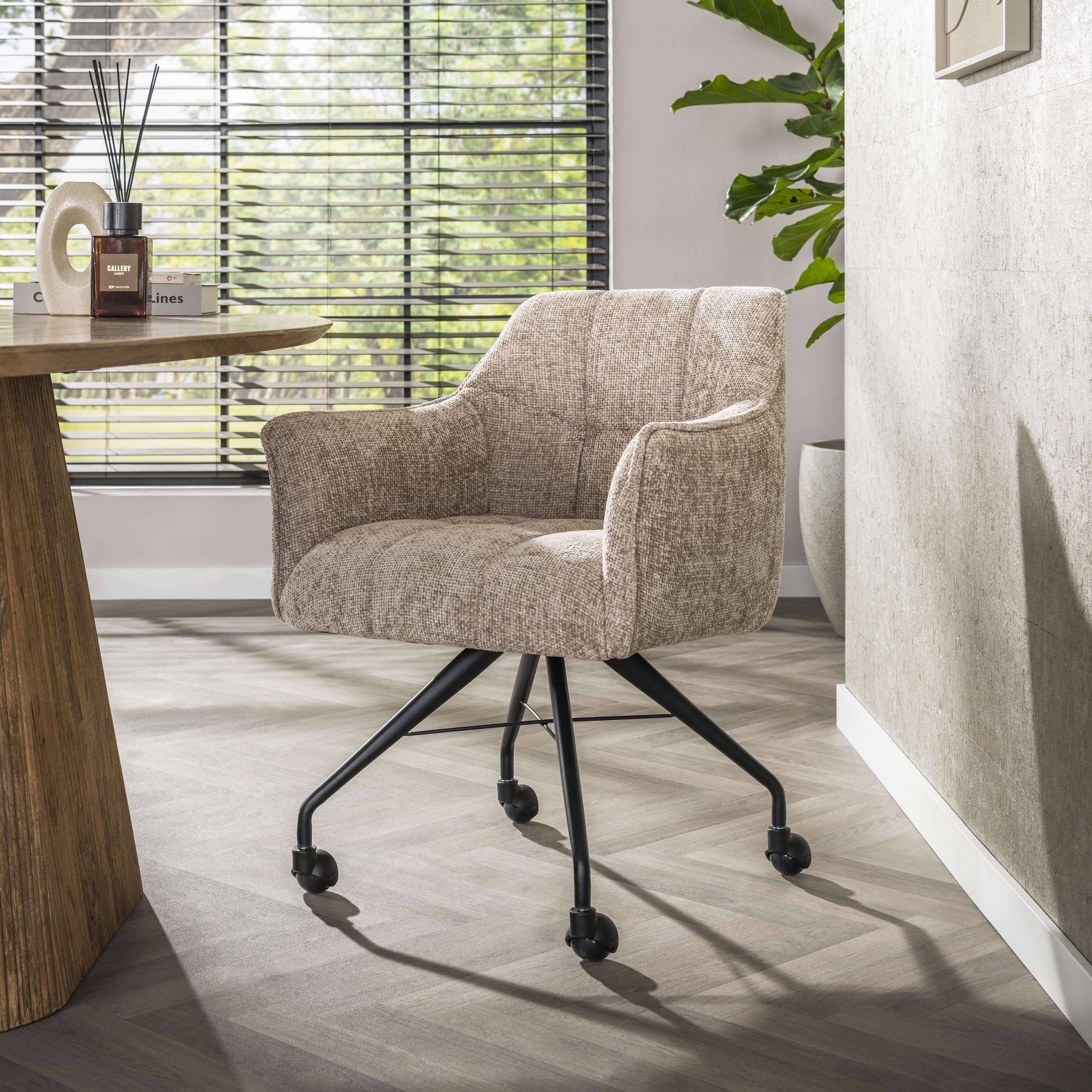 Poltrona con ruote Raster - per 2 - Hoven sabbia