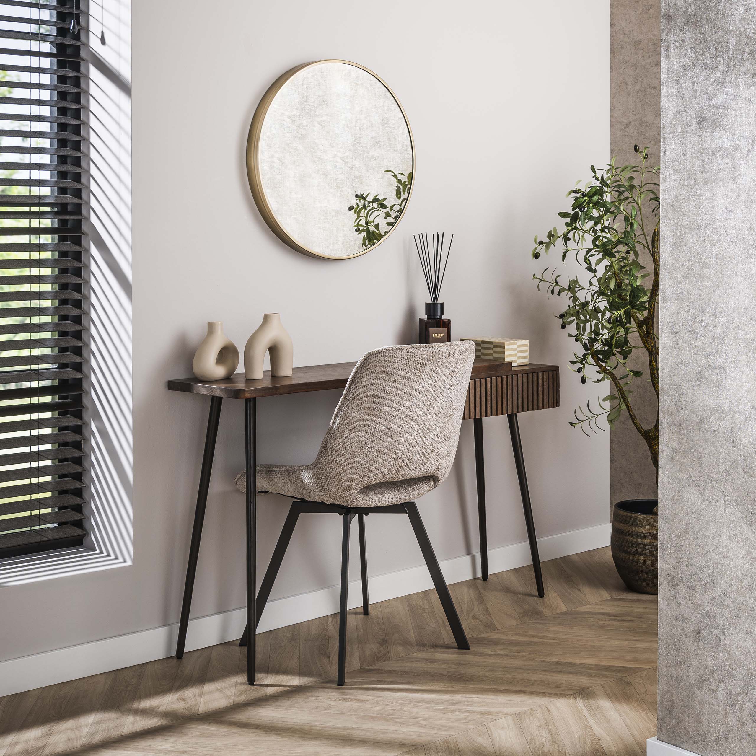 Hall/dressing table Carve 1 drawer - Solid acacia brown