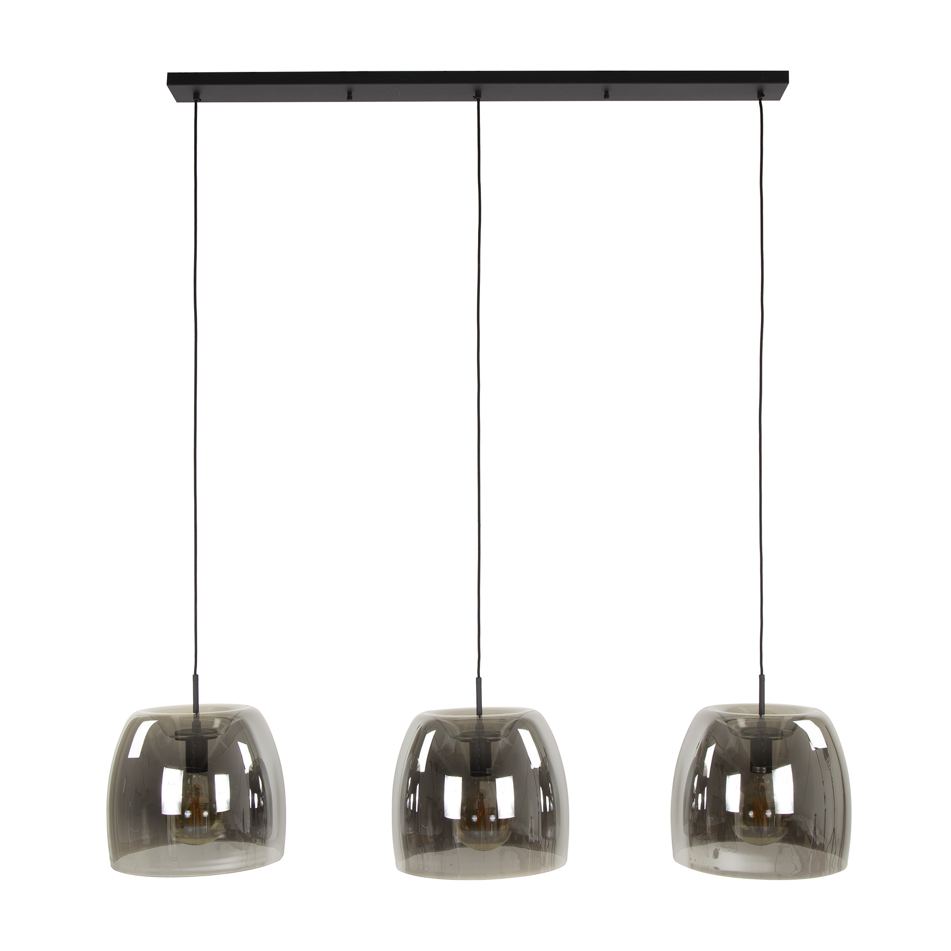 Hanging lamp 3L drift glass / Smoke gray glass