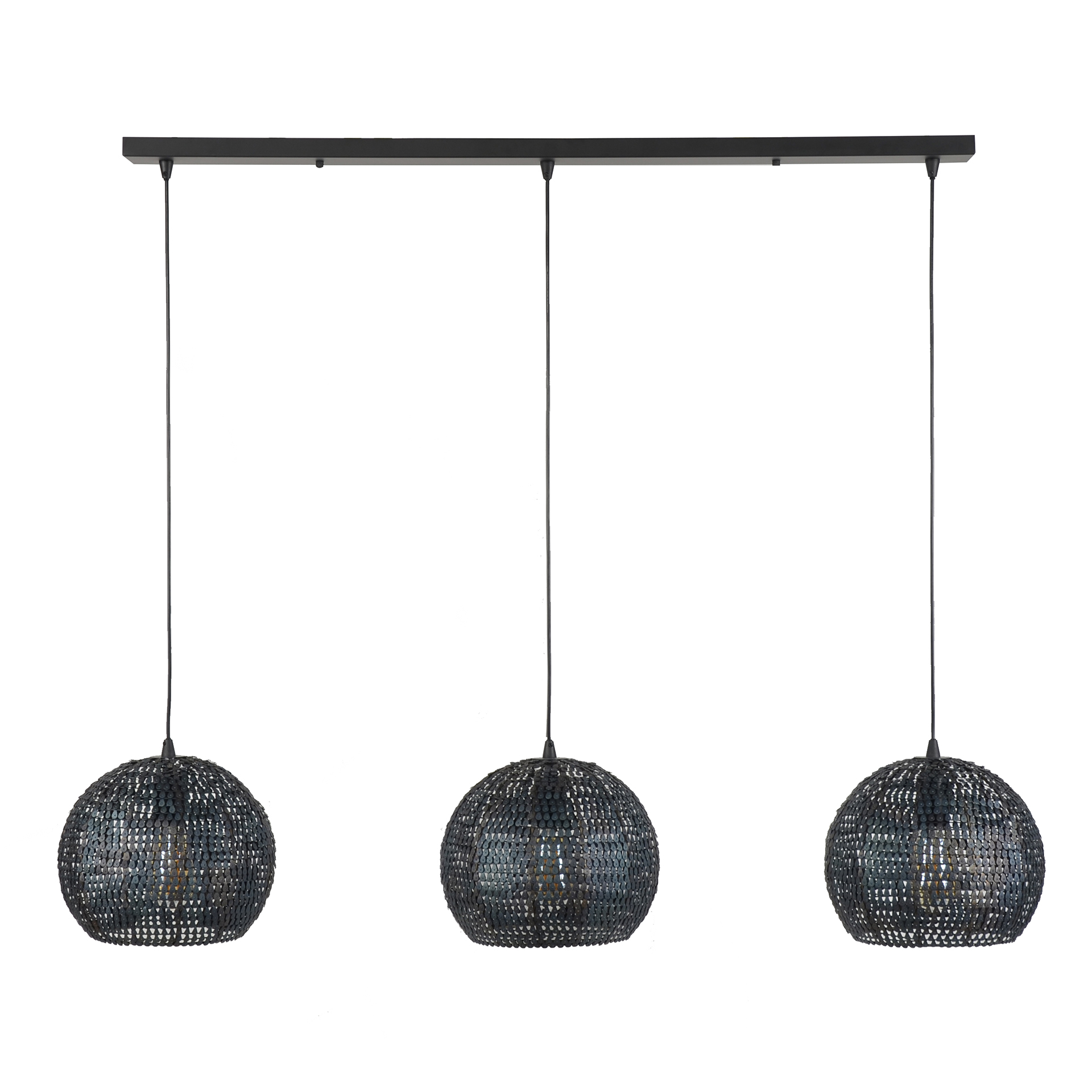 Hanging lamp Armor Orb 3-light - Black brown