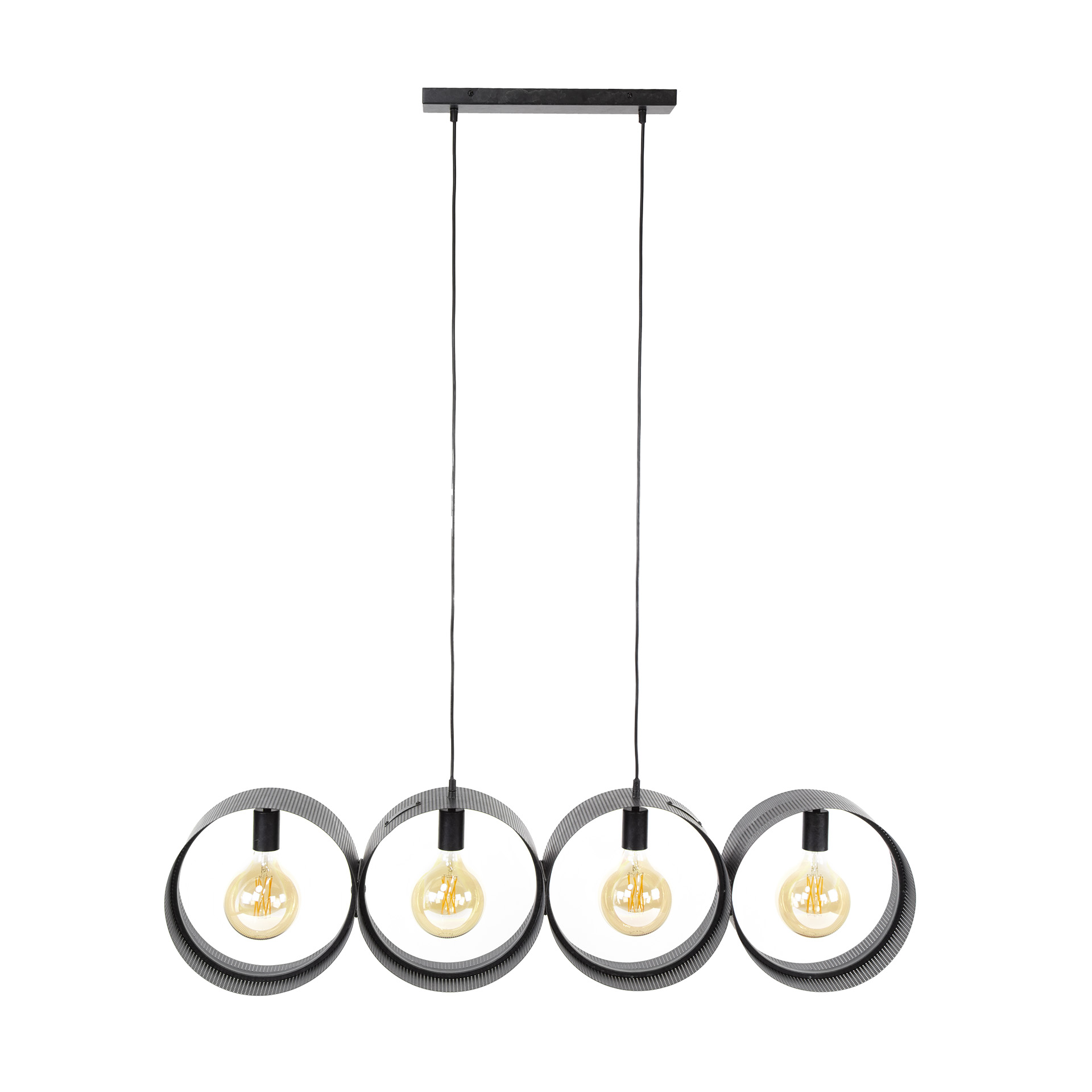 Hanging lamp Ring mesh 4-light - Charcoal