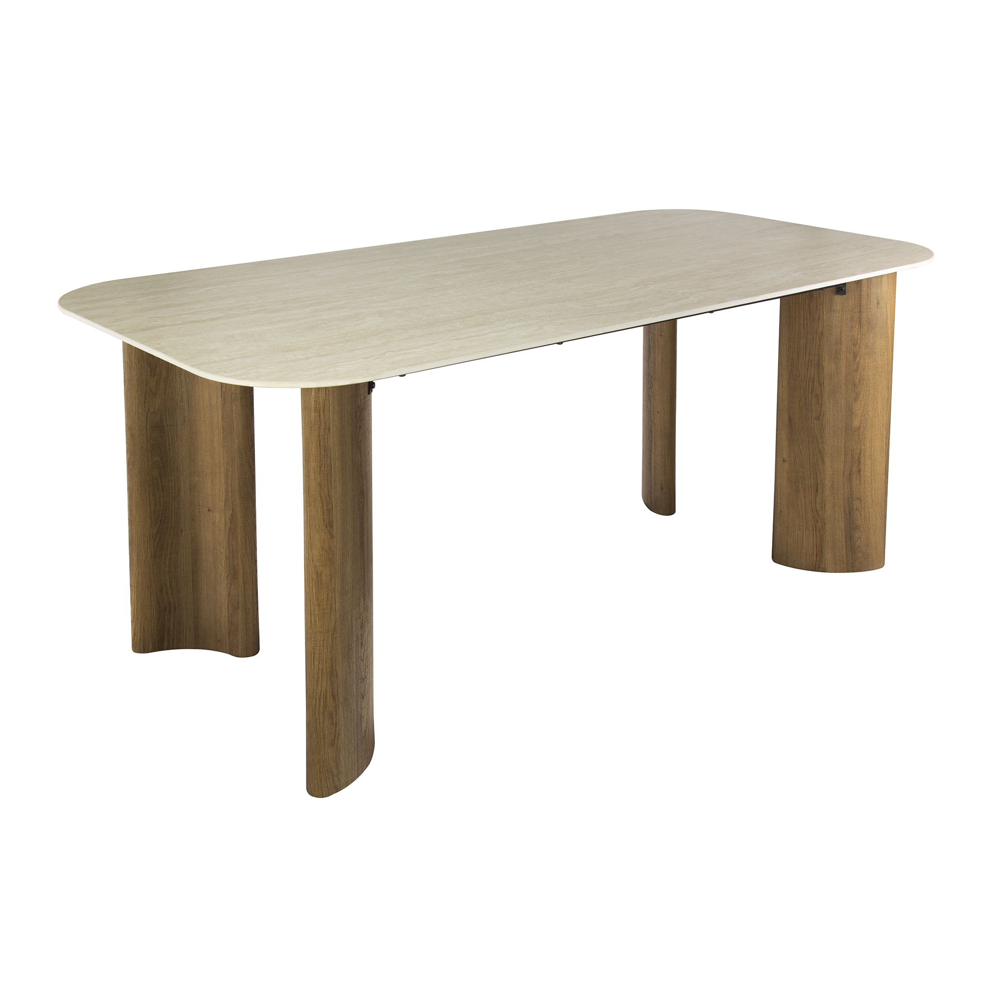 Tavolo da pranzo Romano Curvo 180 cm - Ceramica travertino