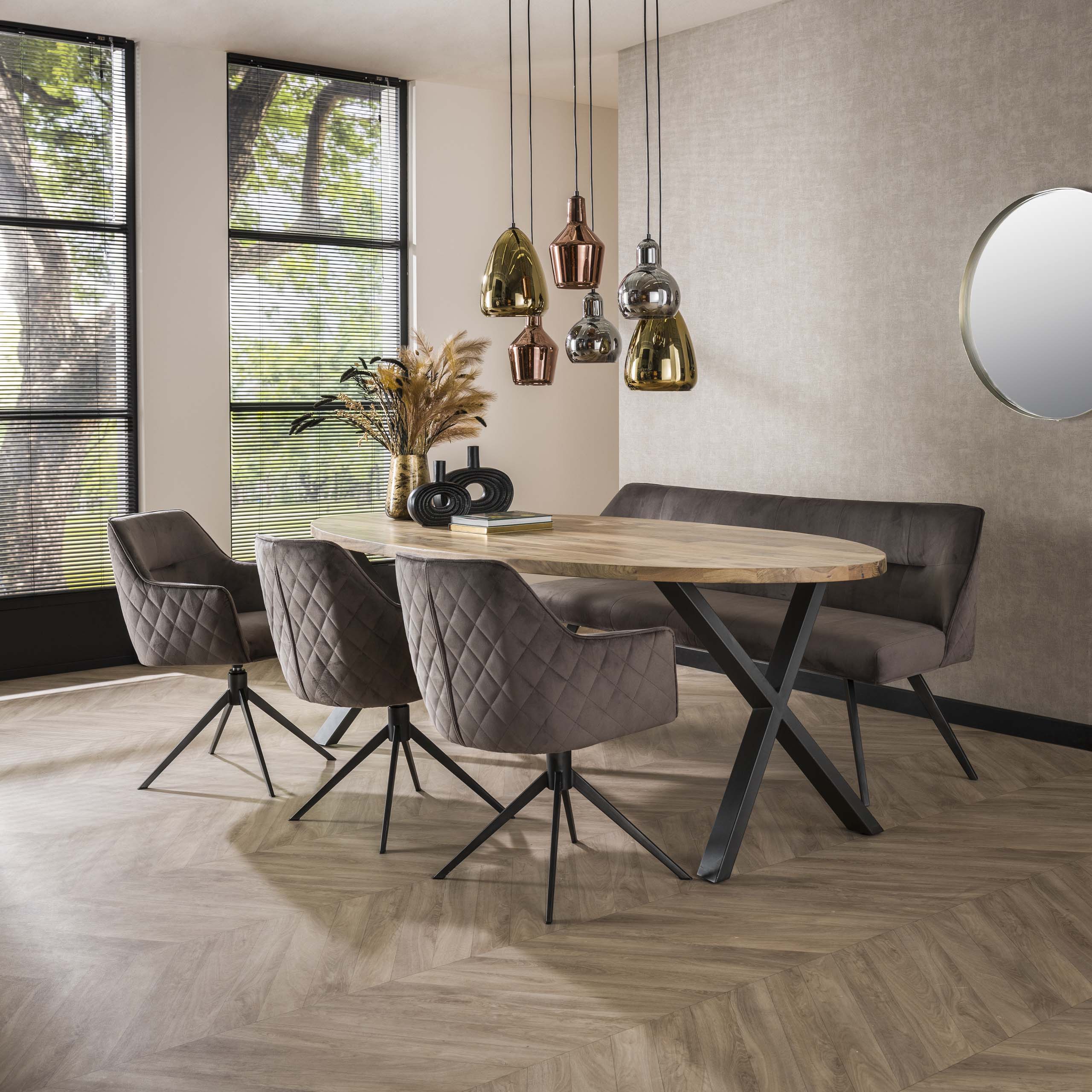 Armchair pull rotatable. VPE2 / Anthracite velvet