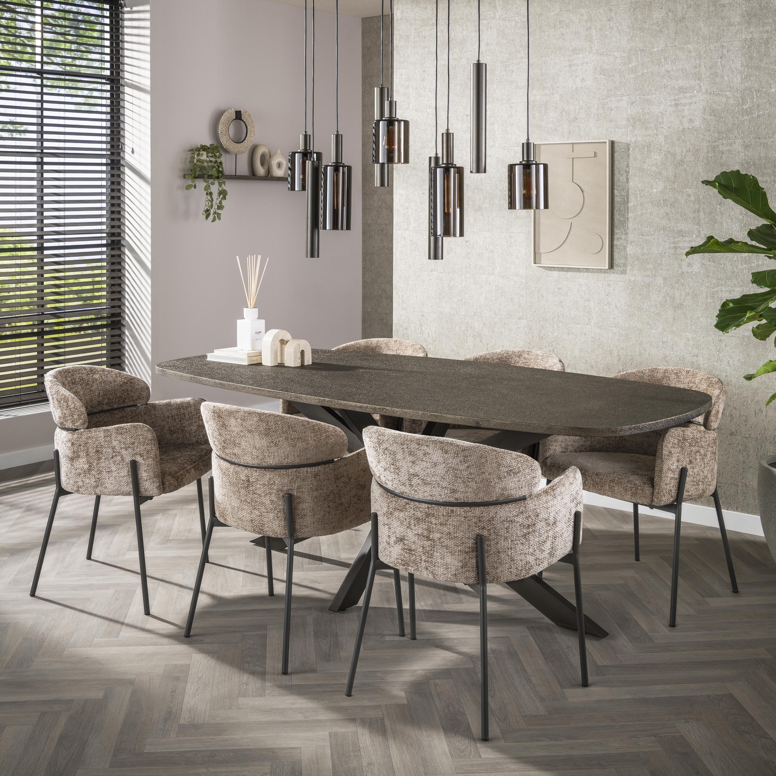Tavolo da pranzo ovale danese Bronvik 215 cm - Metallo liquido bronzo