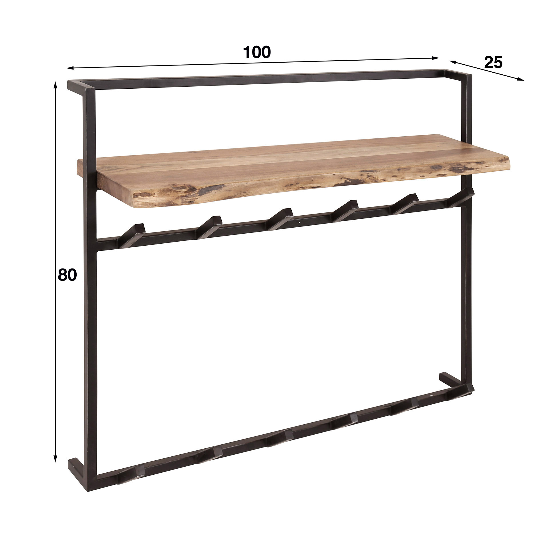Appendiabiti air solid 12 ganci per cappelliera / Acacia massiccia naturale
