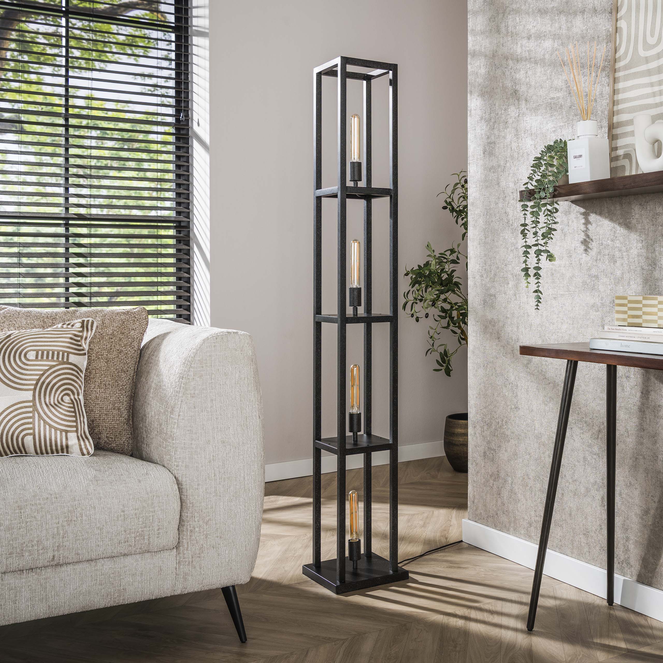 Lampada da terra Quadra 4 luci - Nero artico