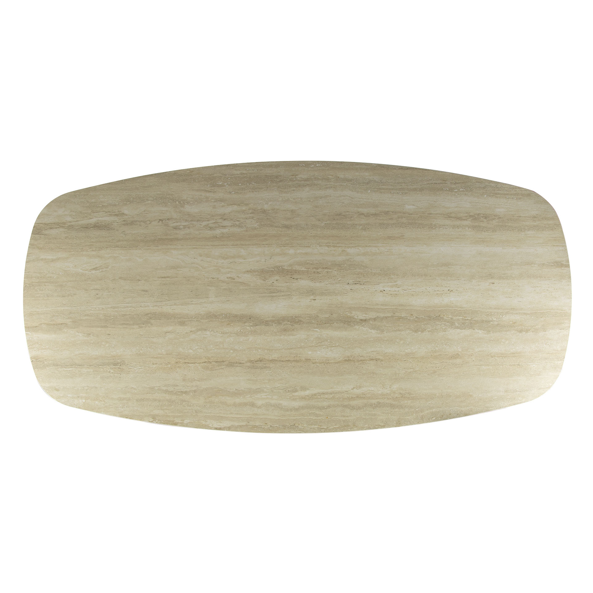 Tavolo da pranzo ovale Romano Cross 215 cm - Travertino in ceramica 3D